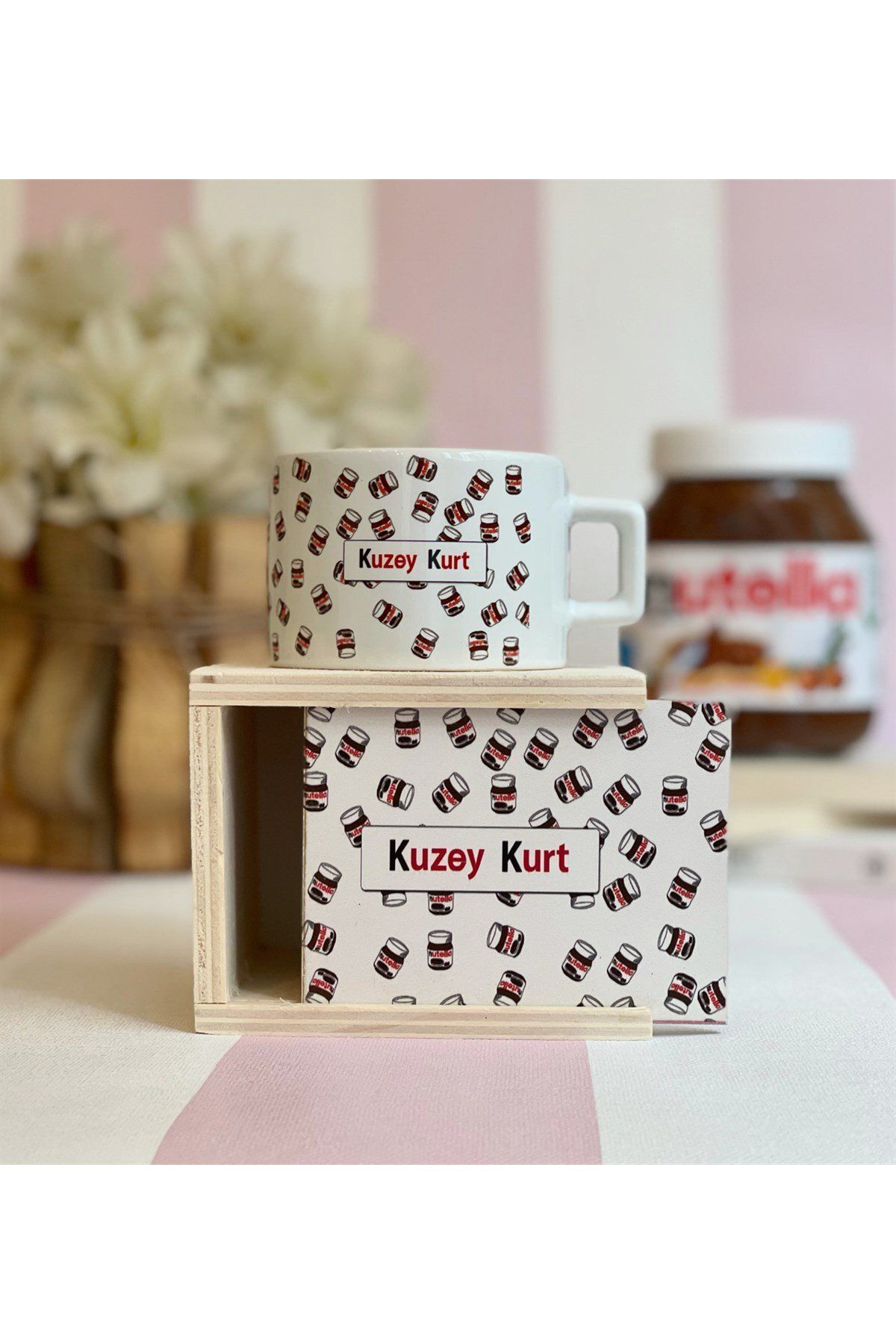 Gift Moda Kişiye Özel Nutella Tasarımlı Kutulu Kupa