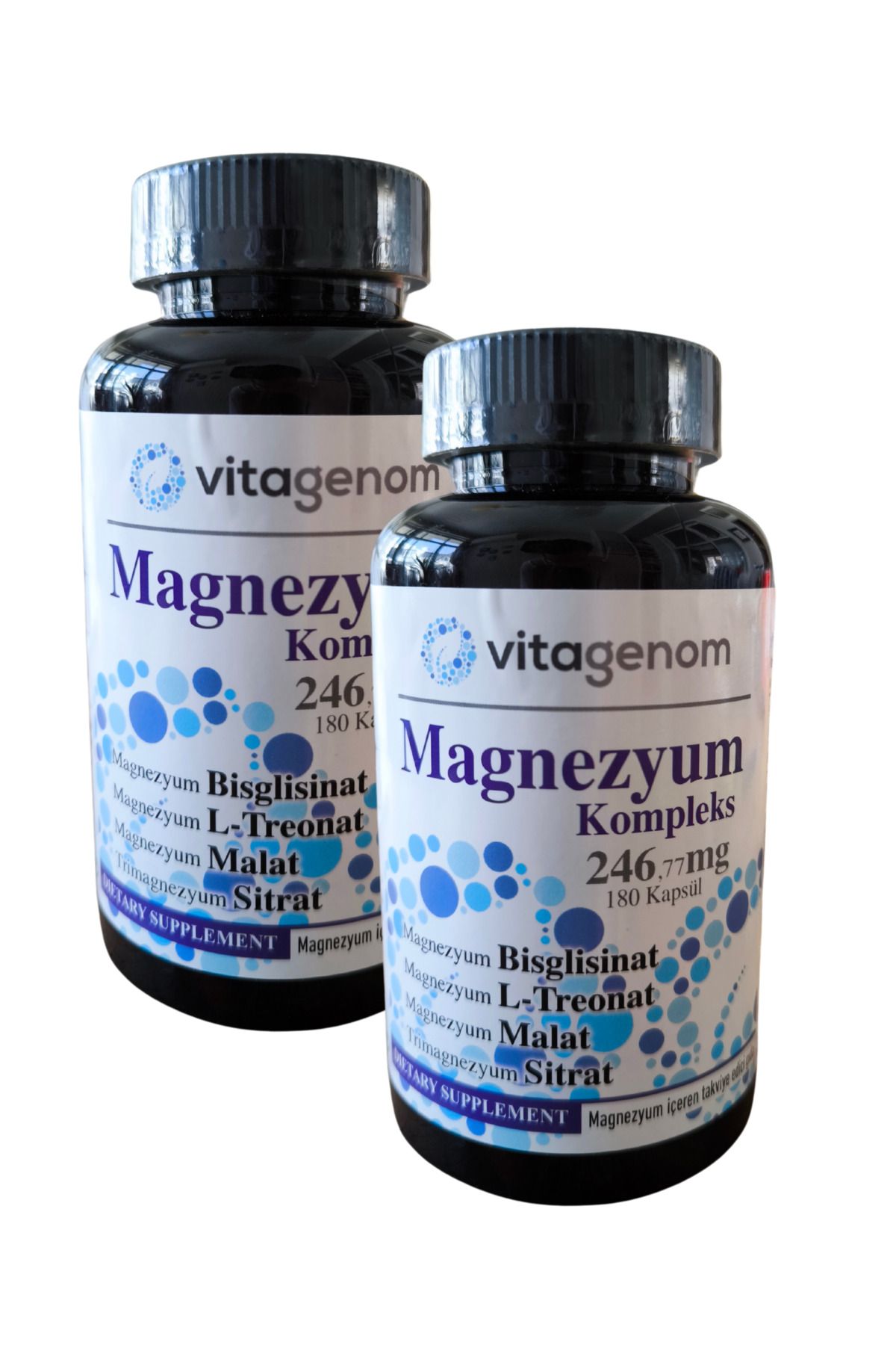 Vitagenom Magnezyum Kompleks (2 kutu 360 kapsül) Bisglisinat - L Treonat - Malat - Sitrat