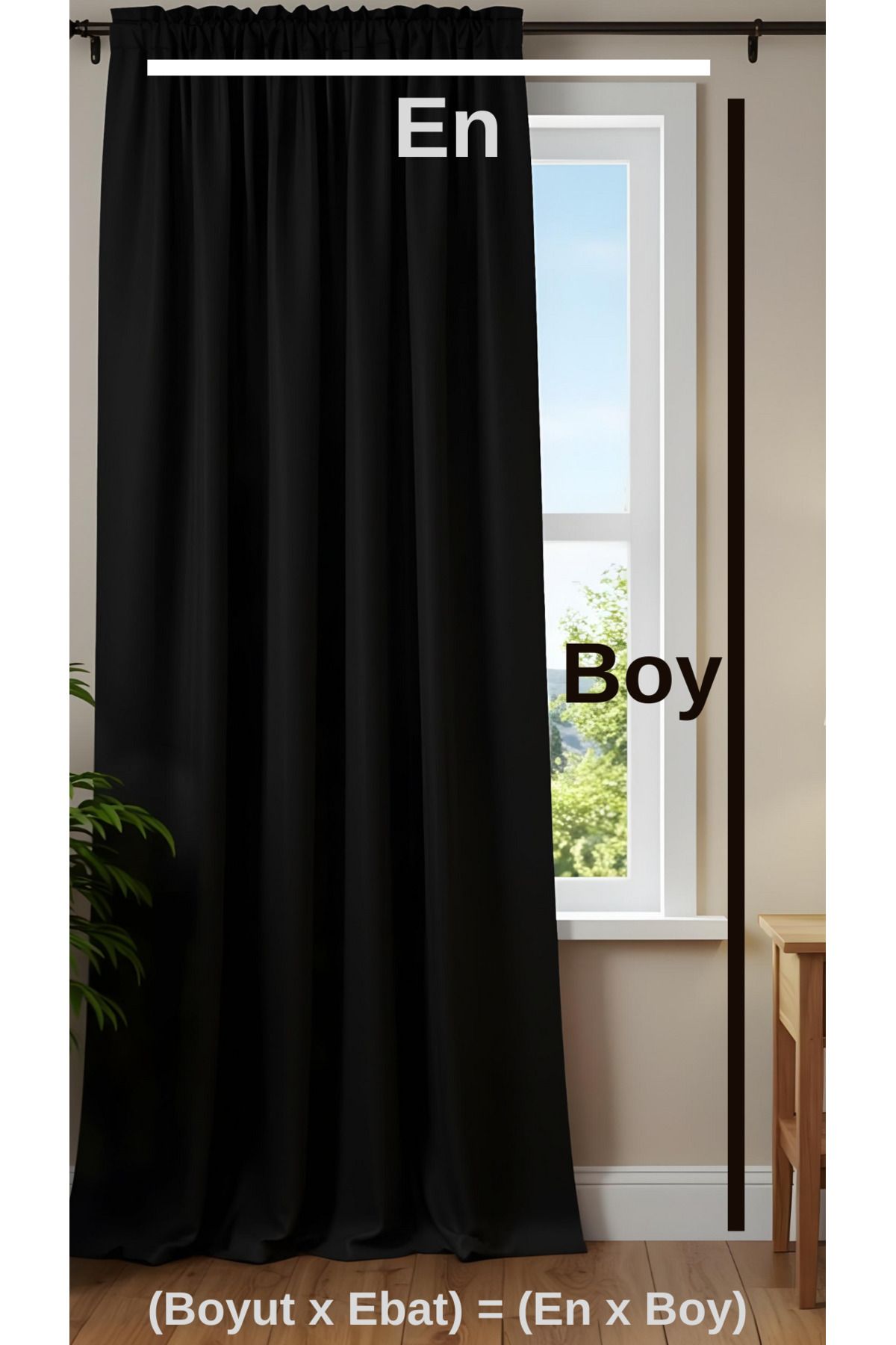 Yuka-Blackout Lightproof Background Curtain Black Color Single Wing Plain 100% Blackout Sunshade Plain240 X 270 4