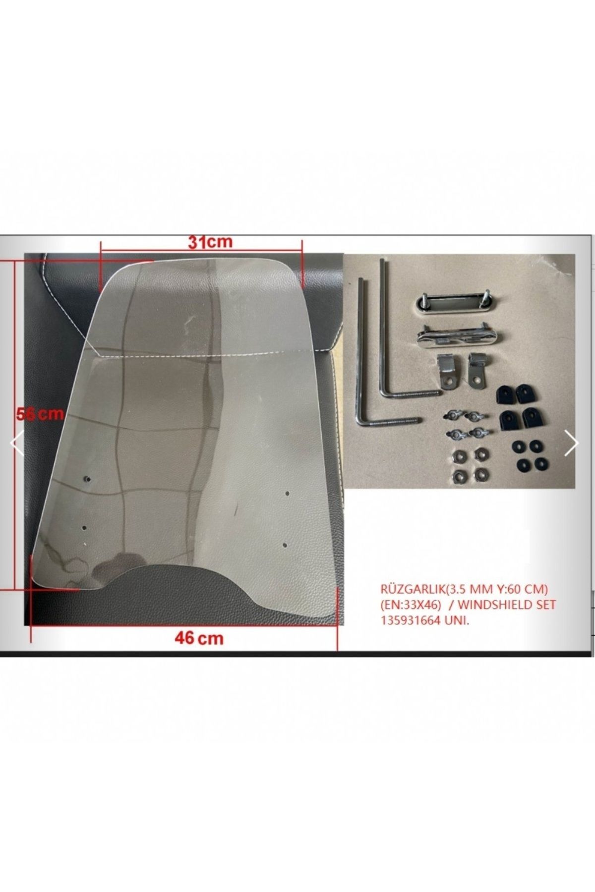 karagöz motor Motosiklet Ön Rüzgarlık Mika 56 * 46 Büyük Boy Kalınlık 3,5 mm