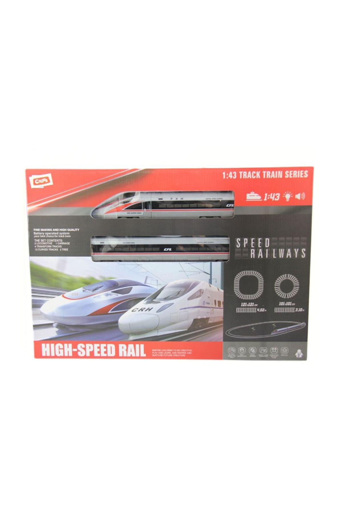 Ceren Ctoys Pilli Oyuncak Hızlı Tren Seti 21 Parça 1801A-14