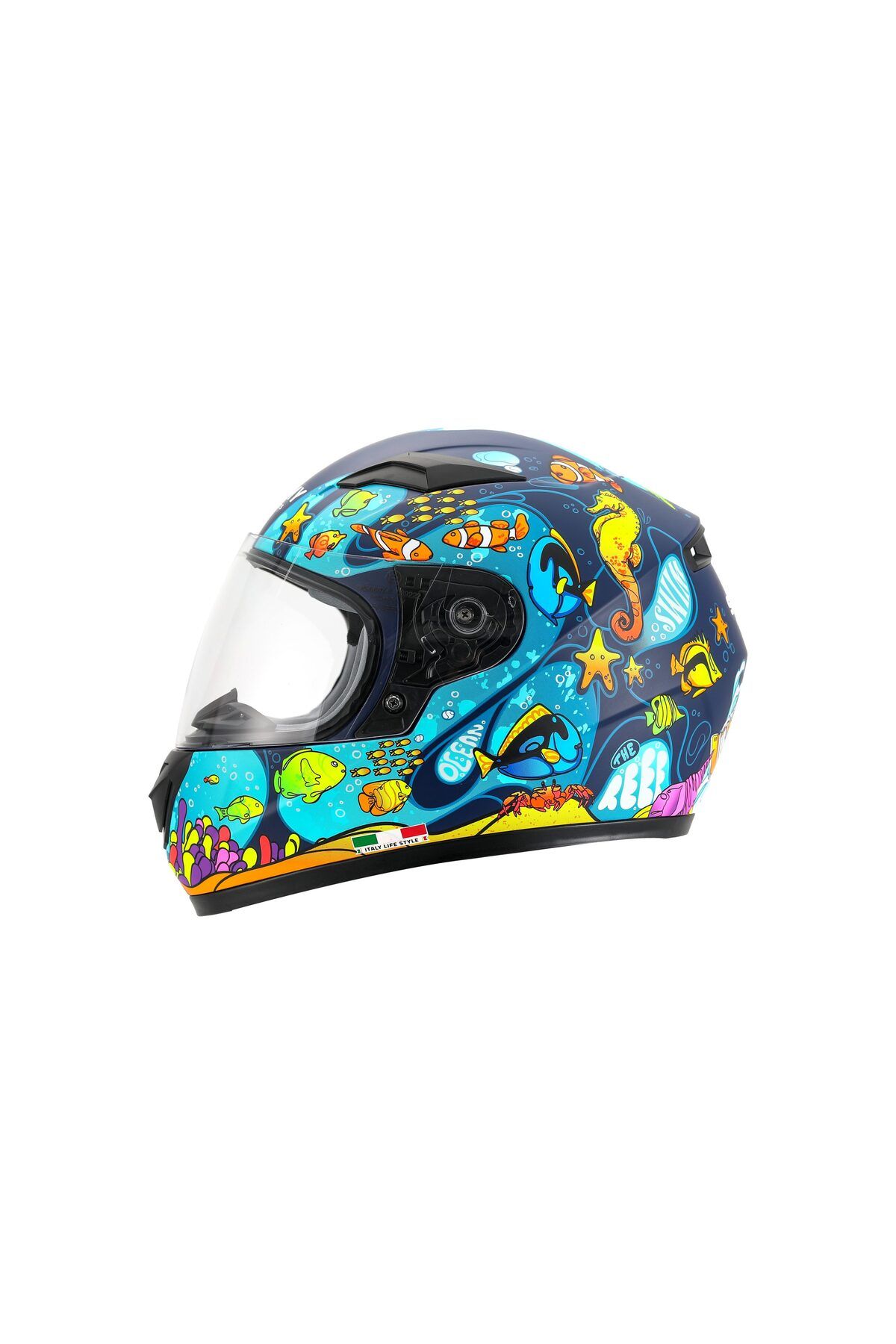 Sway SW 815K OCEAN Black Blue Full Face Çocuk Kaskı