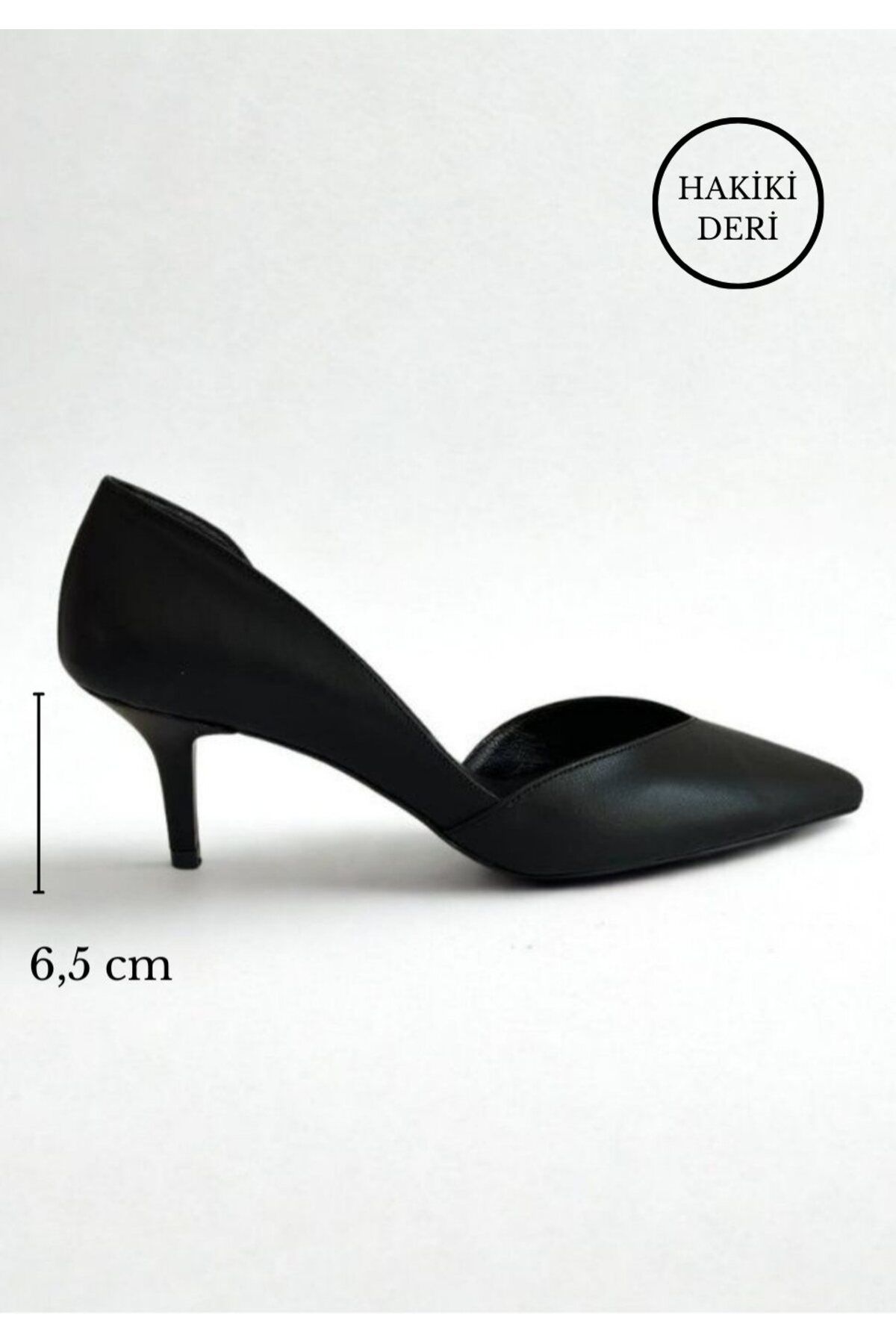 MY MADRE LEATHER SHOES Siyah Hakiki Deri Kapalı Alçak Topuklu Ayakkabı