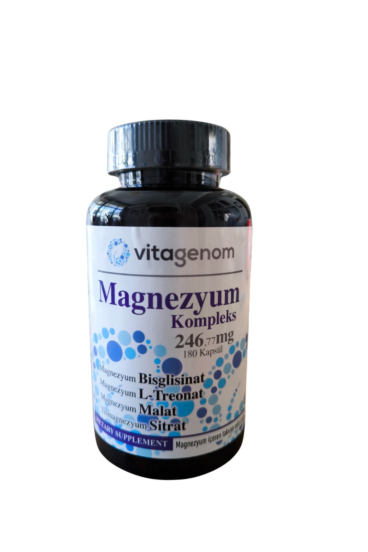 Vitagenom Magnezyum Kompleks (180 kapsül) Bisglisinat - L Treonat - Malat - Sitrat