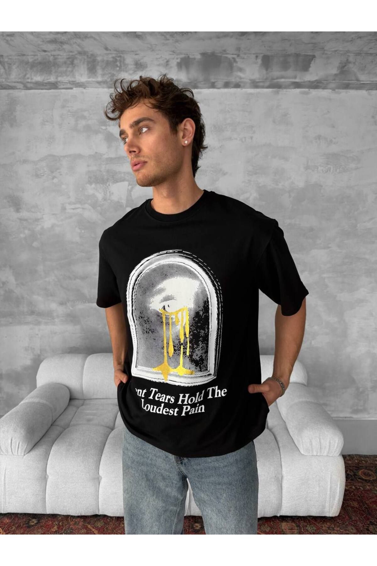 SENTİNEL WEAR PREMİUM BASKILI OVERSIZE T-SHIRT (SİYAH)