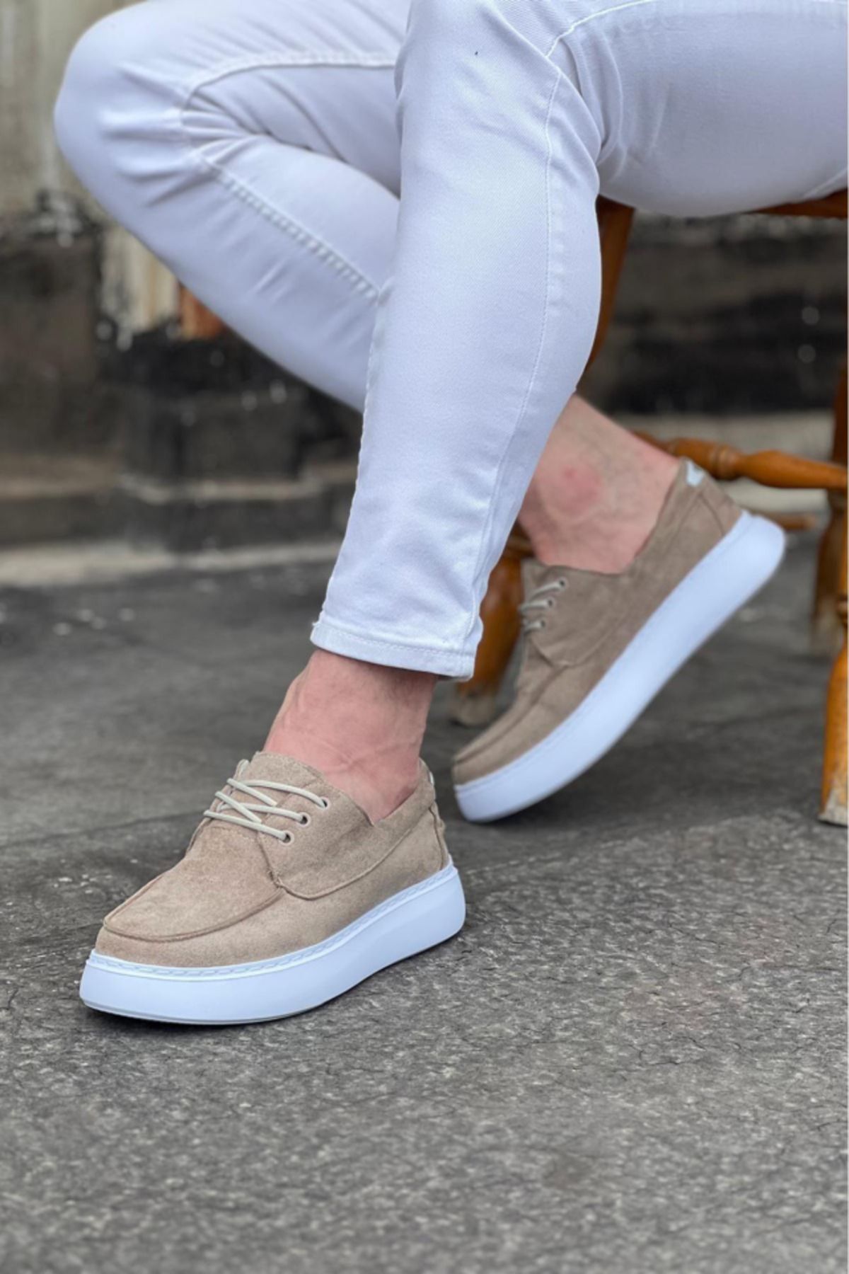 moda wanilia Erkek Ortapedik Taban Süet Loafer Klasik Ayakkabı