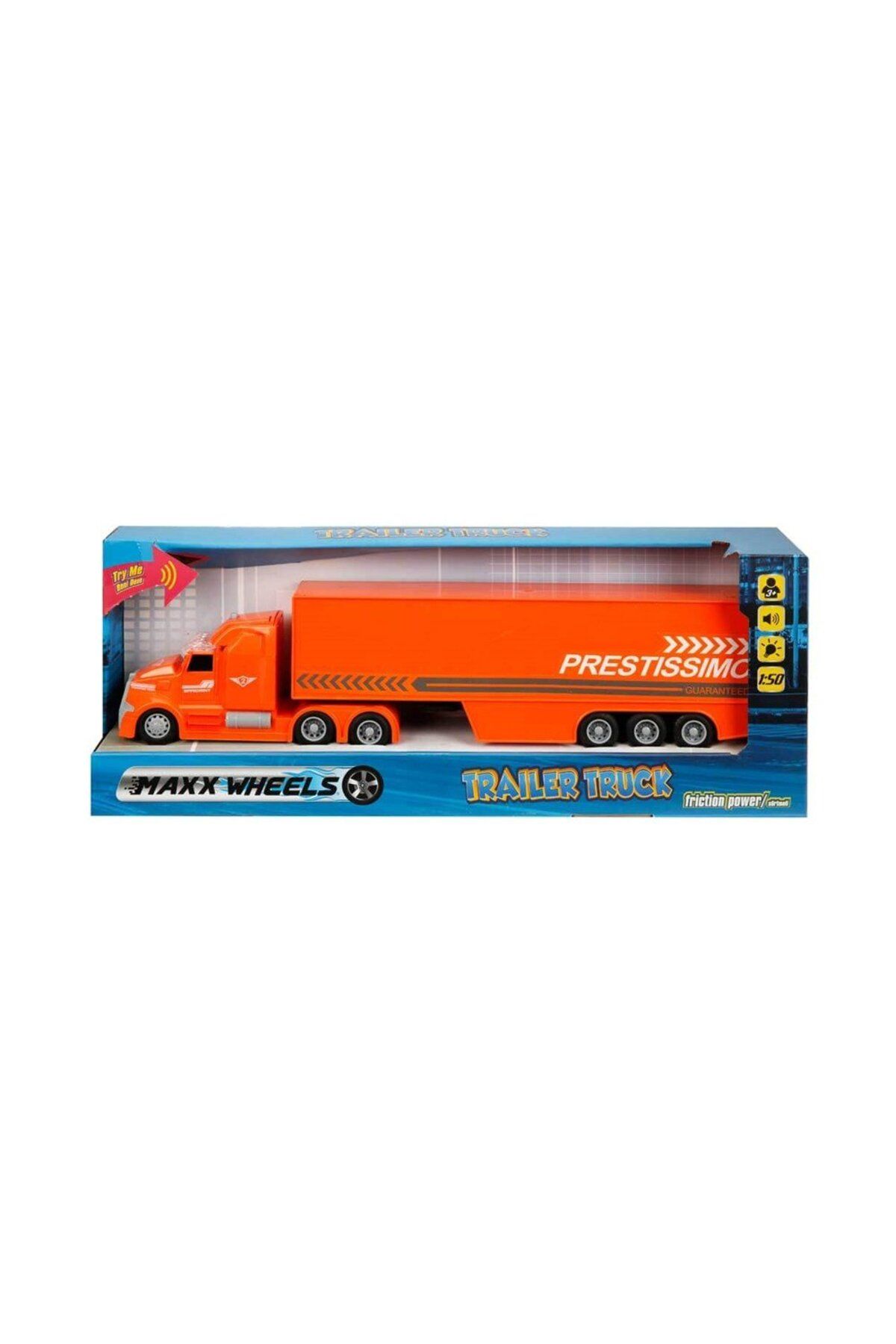Sunman Maxx Wheels 1:50 Sesli ve Işıklı Tır 23181 Turuncu