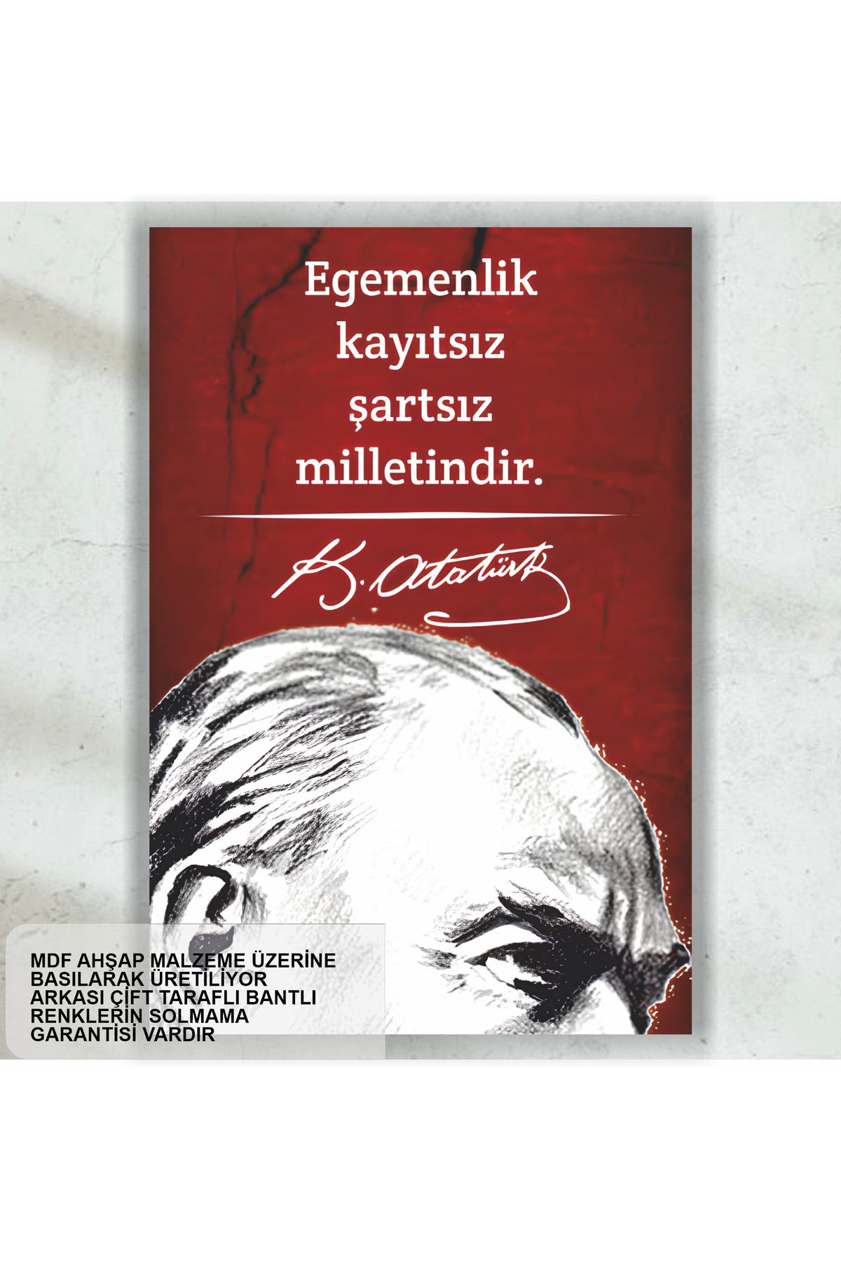 Hayat Poster egemenlik kayıtsız şartsız milletindir atatürk sözleri mdf tablo retro ahşap poster