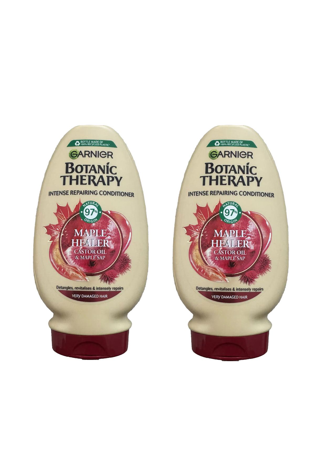 Garnier Balsam De Păr Cu Sirop De Arțar Și Ulei De Ricin, 200 Ml X 2 Buc. Unisex - One Size
