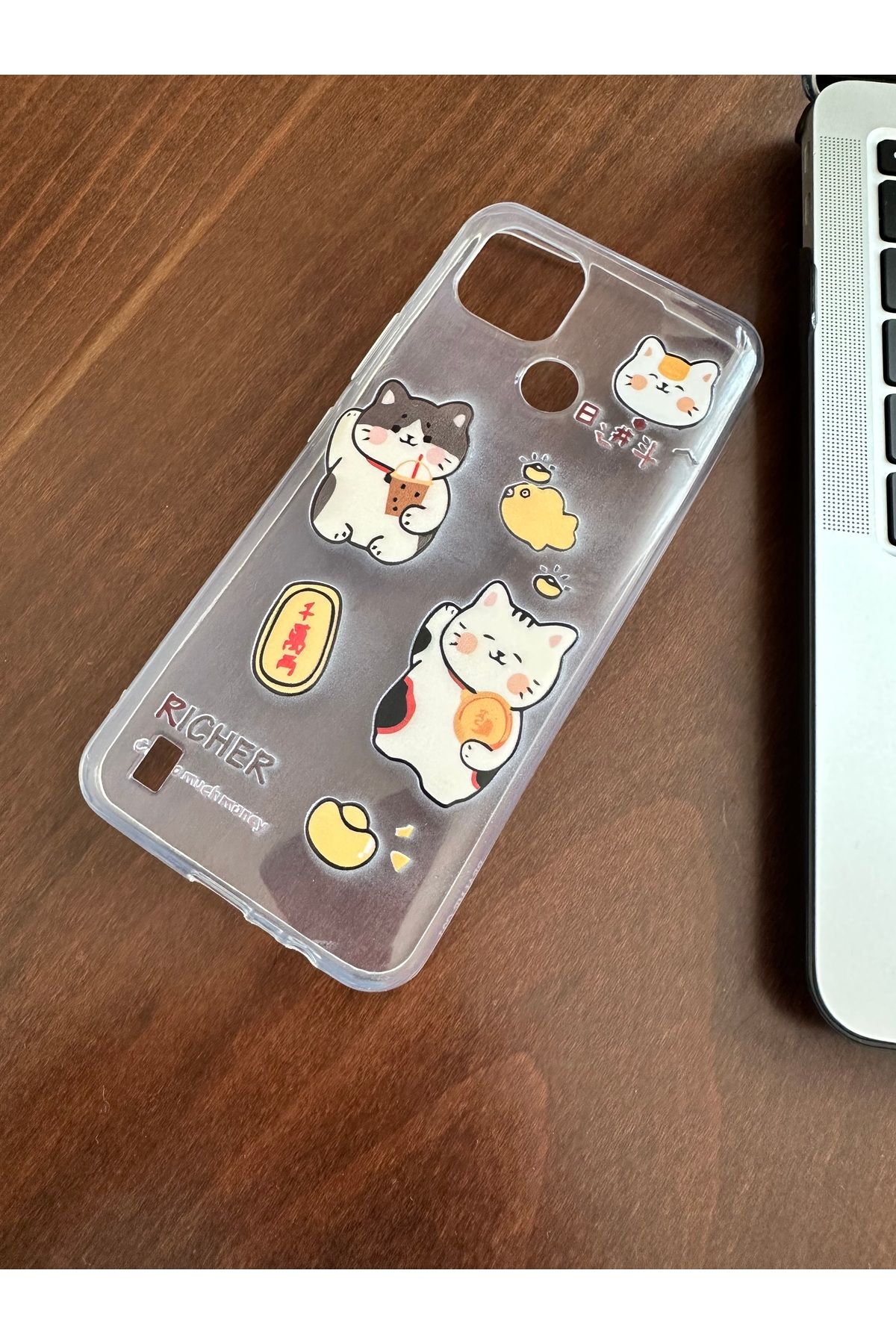 Mobildizayn SAMSUNG A70 Uyumlu Kedi Desenli Şeffaf Telefon Kılıfı
