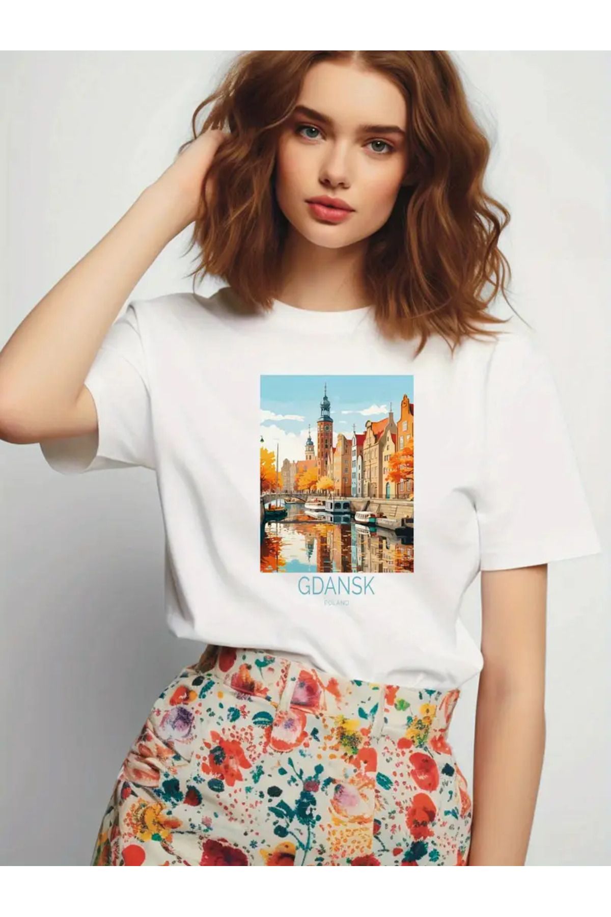 AEMİ Unisex Poland Baskılı %100 Pamuk Oversize T-shirt