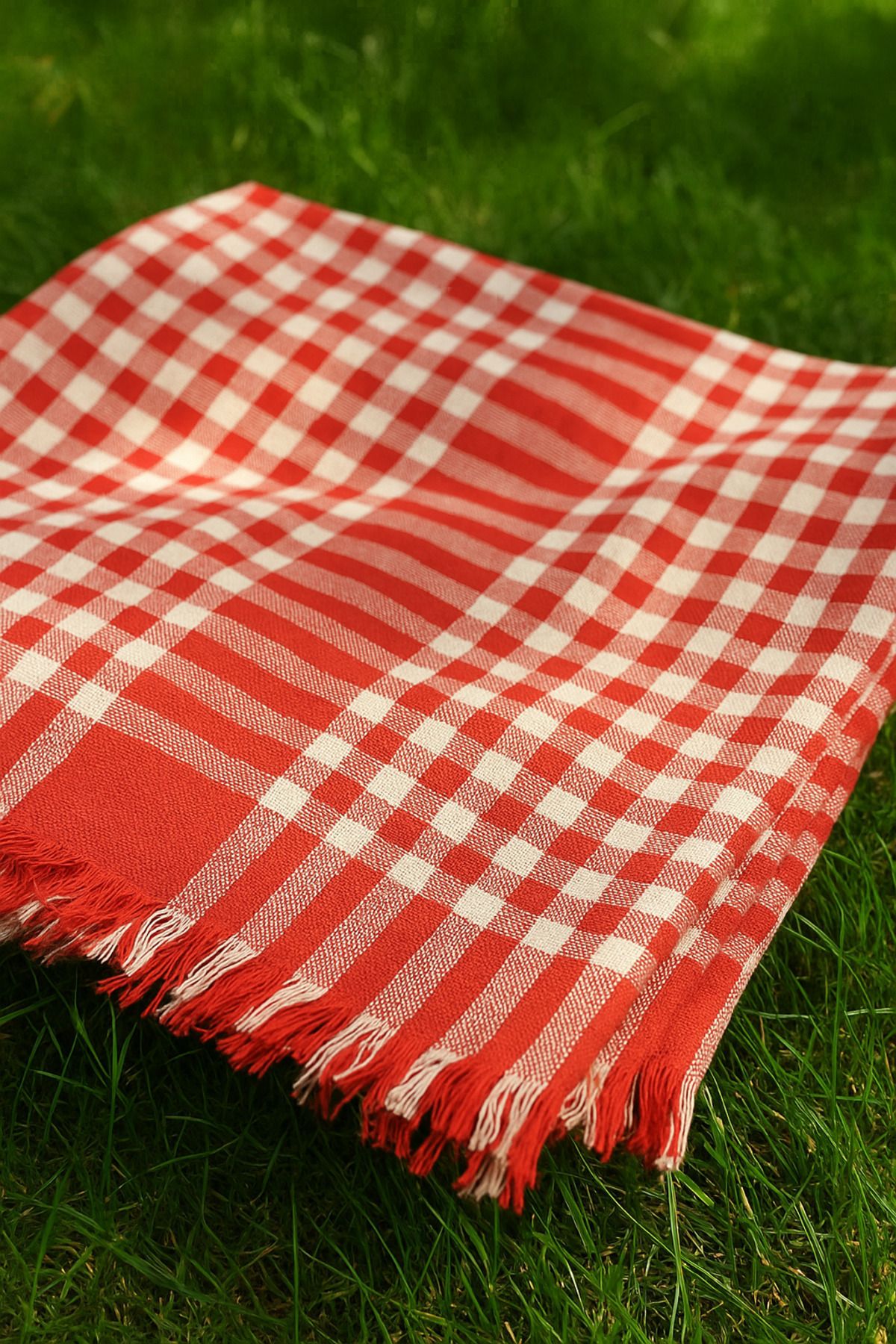 NEEA HOME-Luxetable Multi-Purpose Table Cloth Picnic Cloth Red White Tablecloth Plaid Gingham Pattern 3