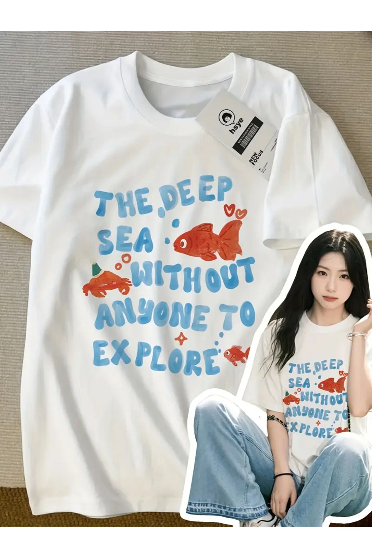 AEMİ Unisex Baskılı %100 Pamuk Oversize T-shirt