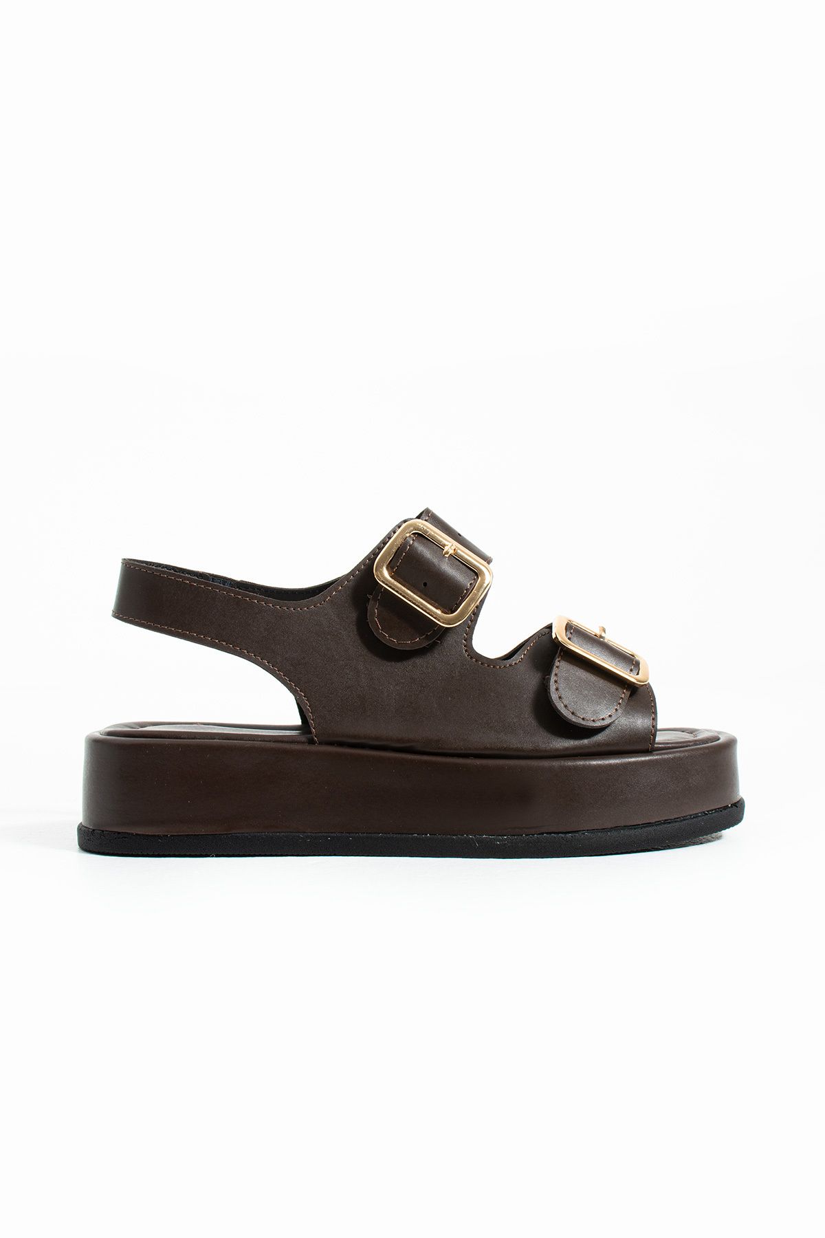 Gökçe Shoes Belindo Acı Kahve Kemer Toka Detay Kadın Sandalet