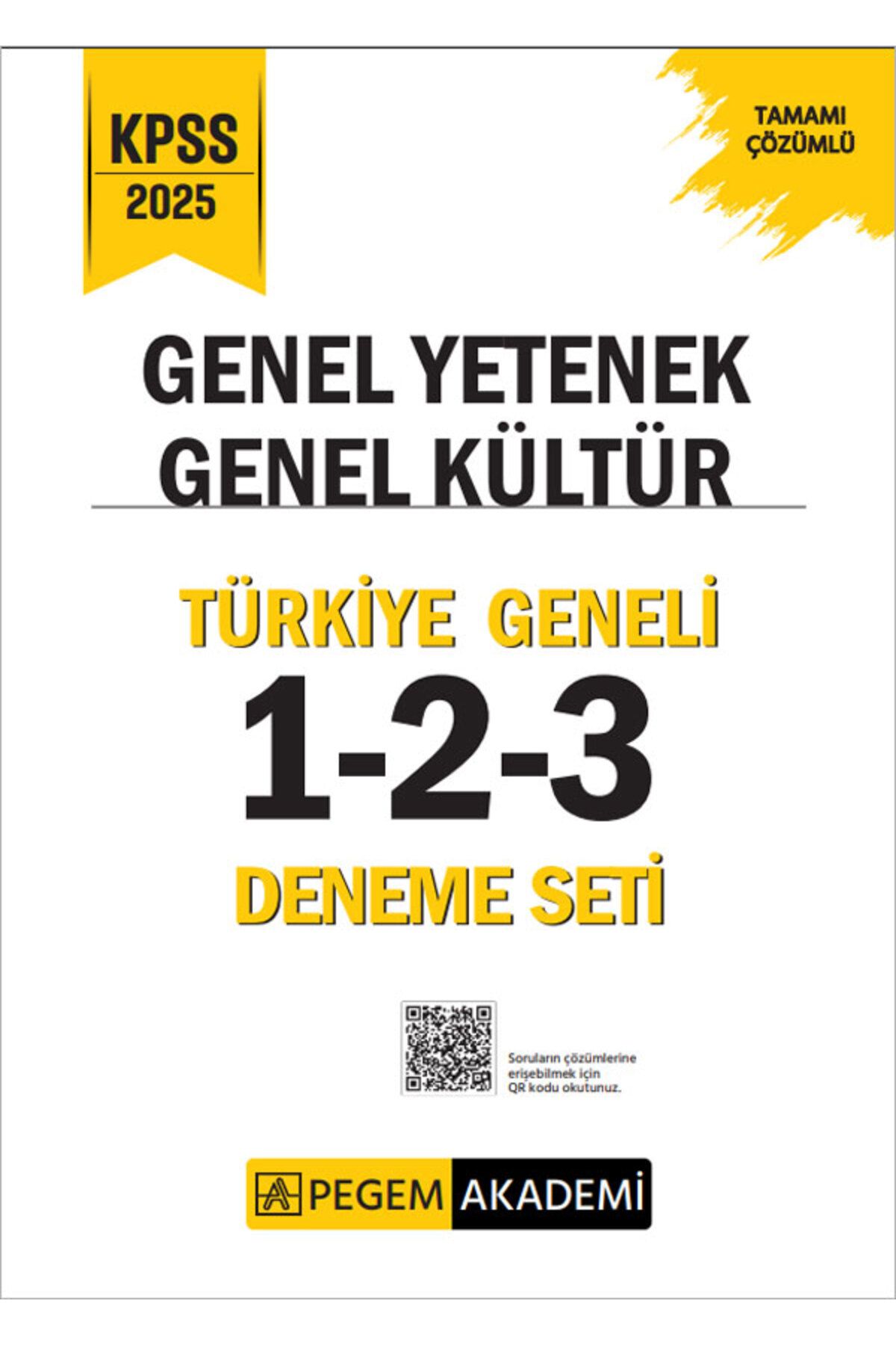 Pegem Akademi Yayıncılık 2025 KPSS Genel Yetenek Genel Kültür Tamamı Çözümlü Türkiye Geneli 1-2-3 (3'lü Deneme Seti)