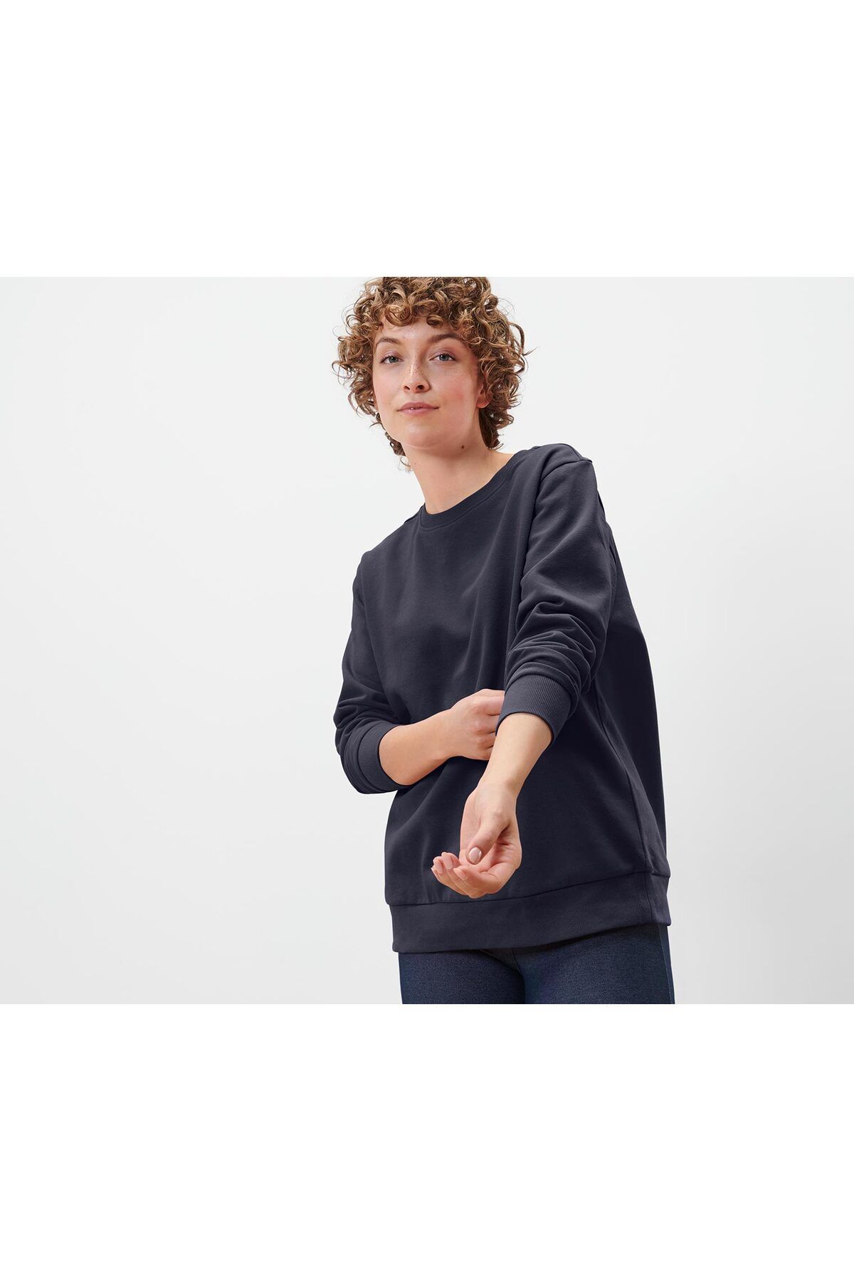 Tchibo Organik Pamuklu Sweatshirt, Lacivert