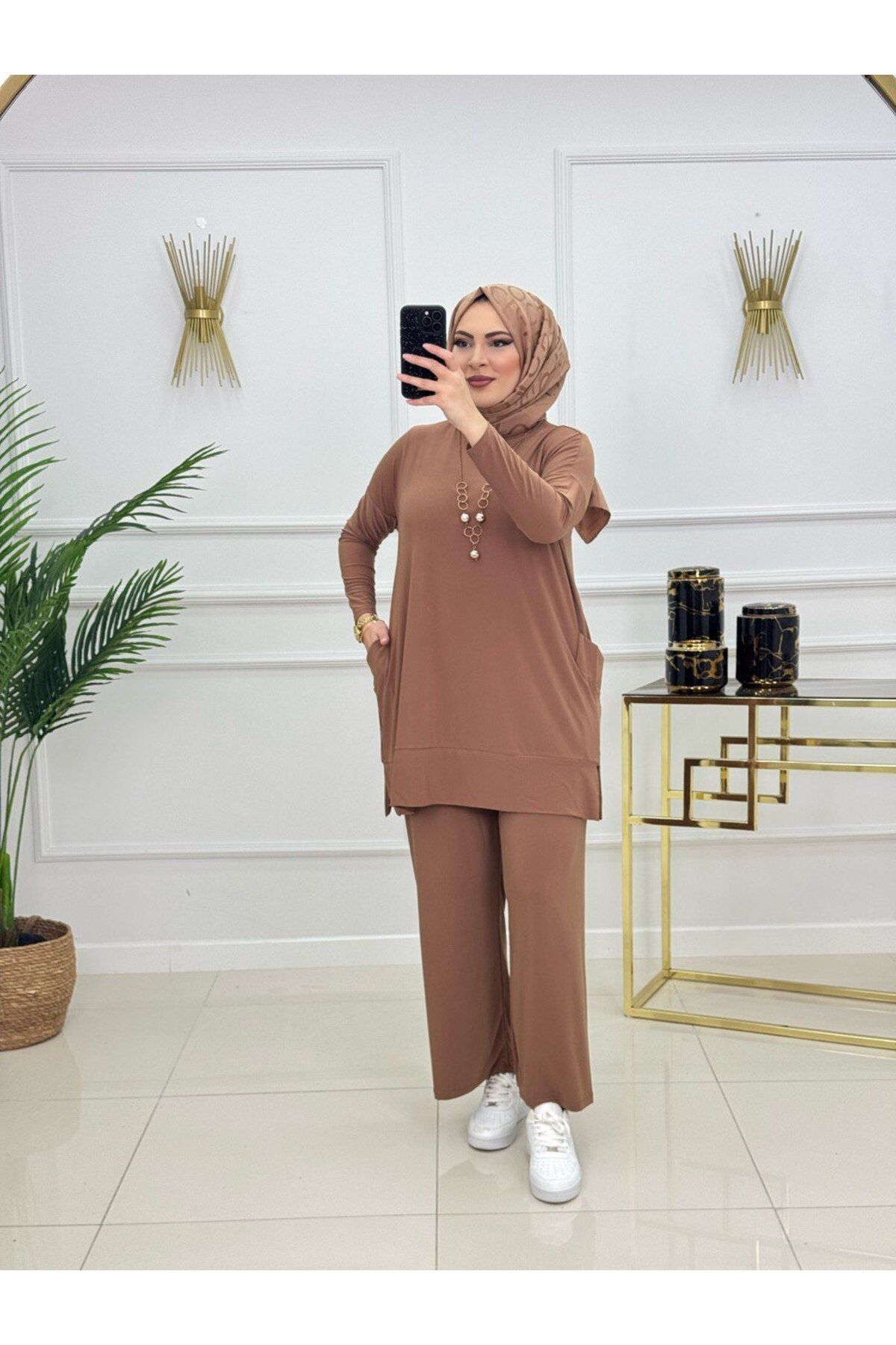 VALENS BOUTİQUE Kadın Tesettür 2'Li Takım Pantolon & Tunik