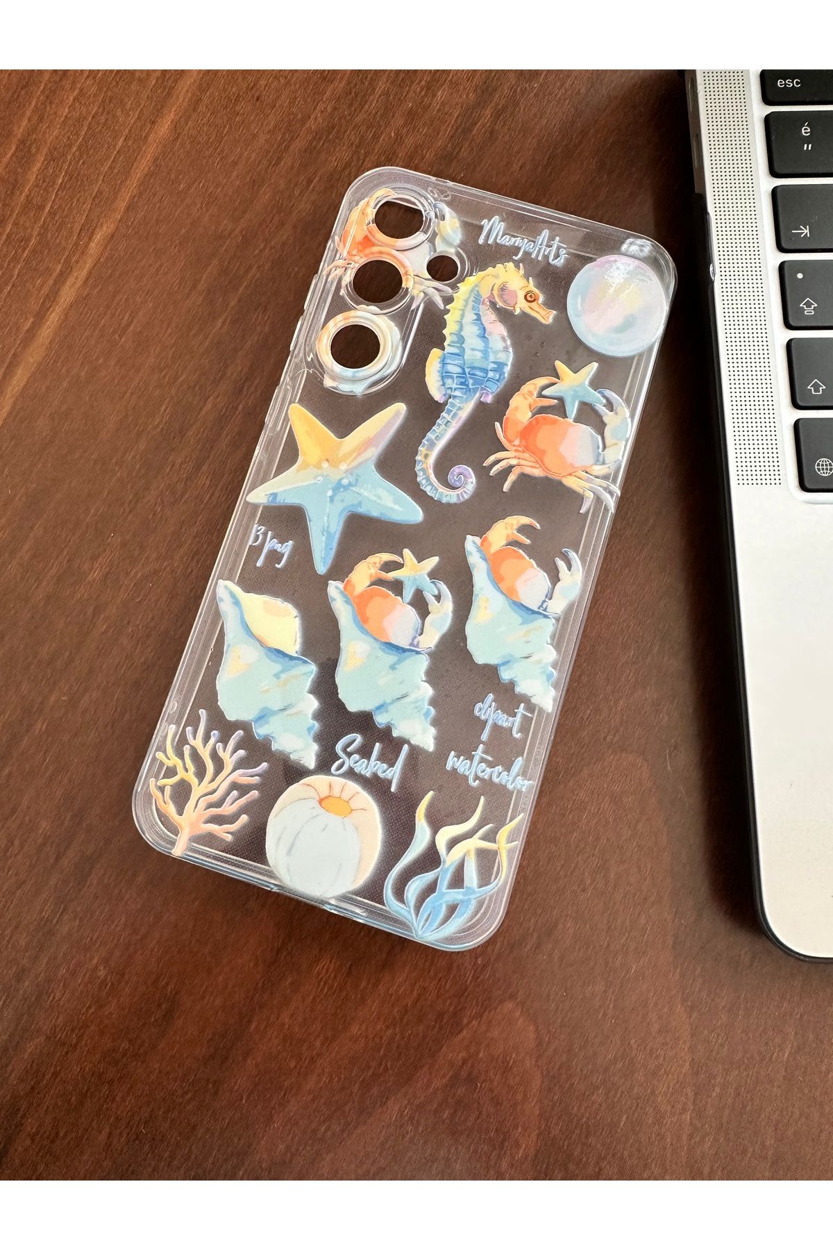 Mobildizayn VIVO Y16 Uyumlu Deniz Kabuğu Desenli Şeffaf Telefon Kılıfı