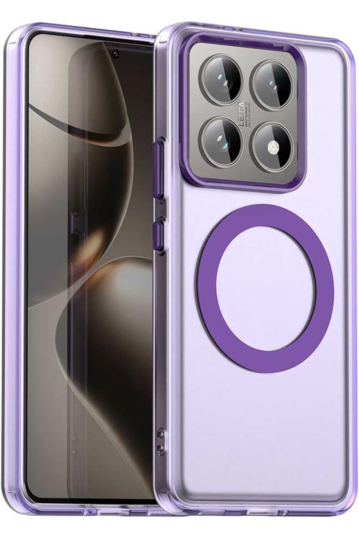 m.tk moveteck Xiaomi Mi 14T & Mi 14T Pro Kılıf Kamera Çıkıntılı Mat Magsafe Özellikli Kenarları Renkli Sert Kapak