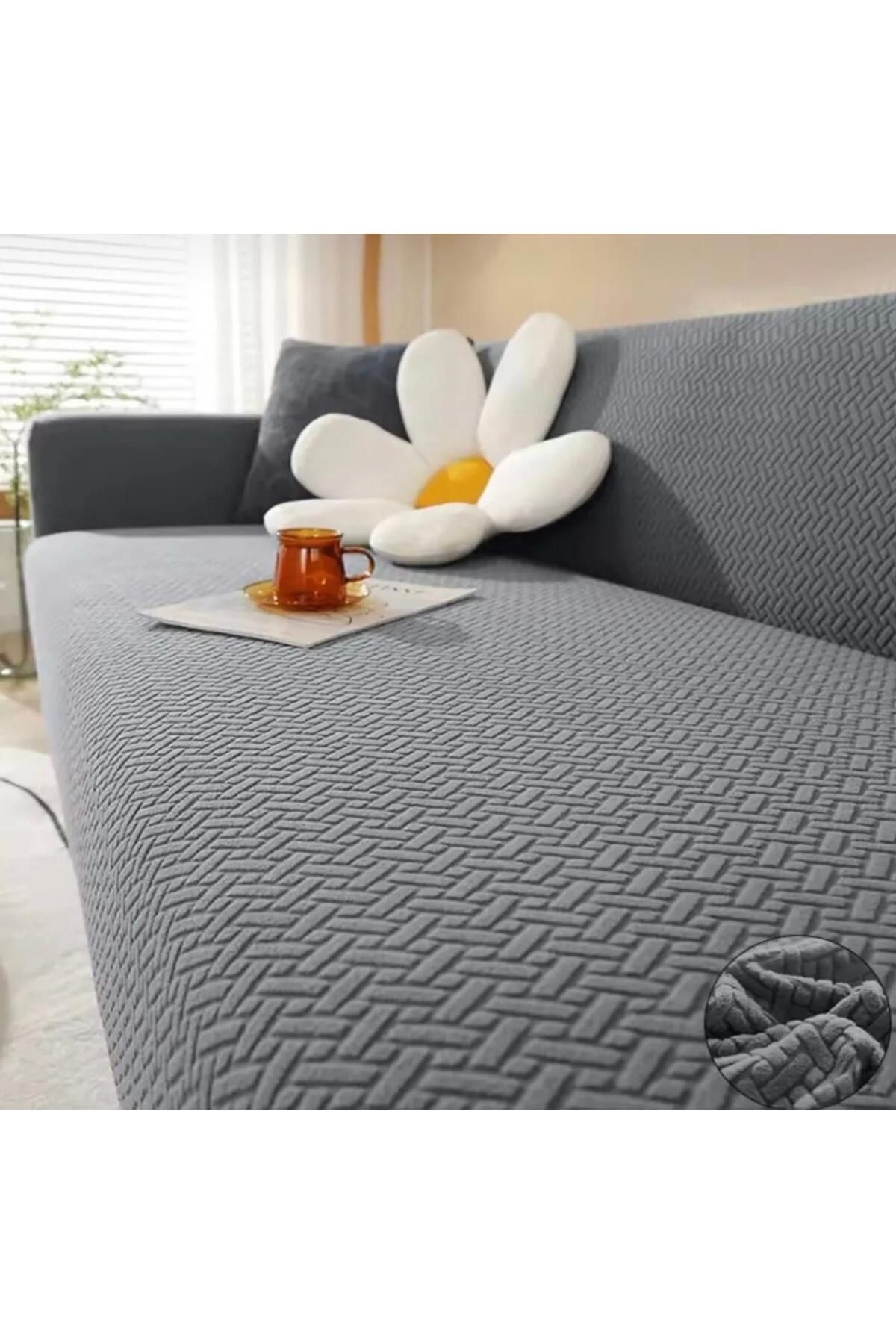 Home Desenli Geçirmeli Koltuk Örtü Seti 3+3+1+1