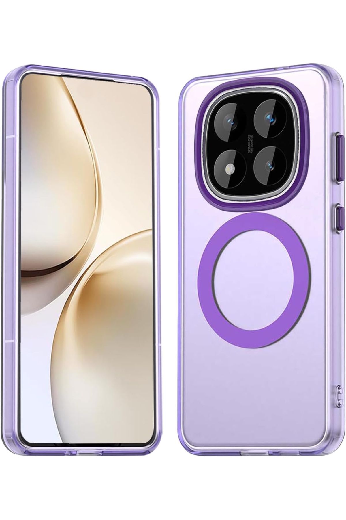 m.tk moveteck Xiaomi Redmi Note 14 Pro Plus Kılıf Kamera Çıkıntılı Mat Magsafe Özellikli Kenar Renkli Sert Kapak