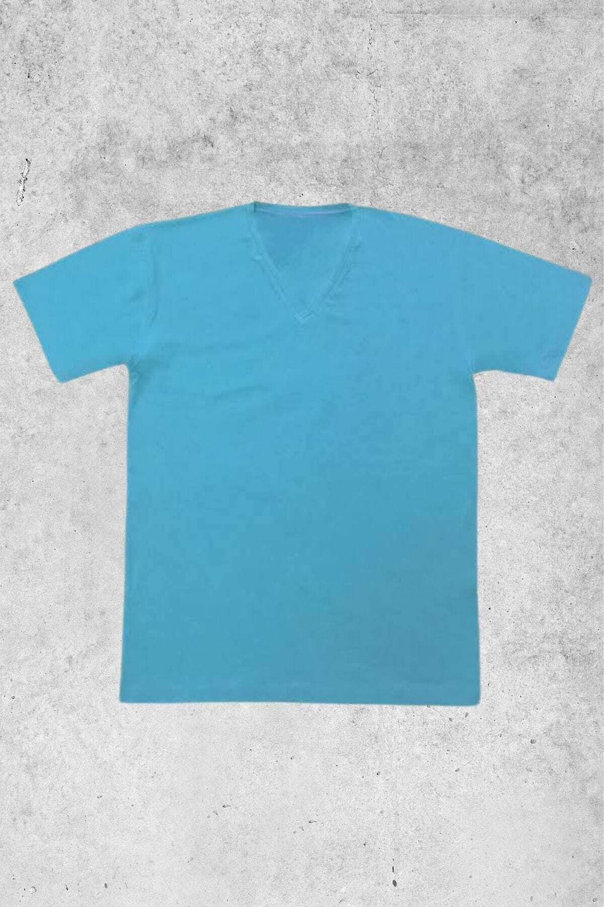 MOLICO Basic Unisex Sıfır Yaka kısa kollu Tshirt