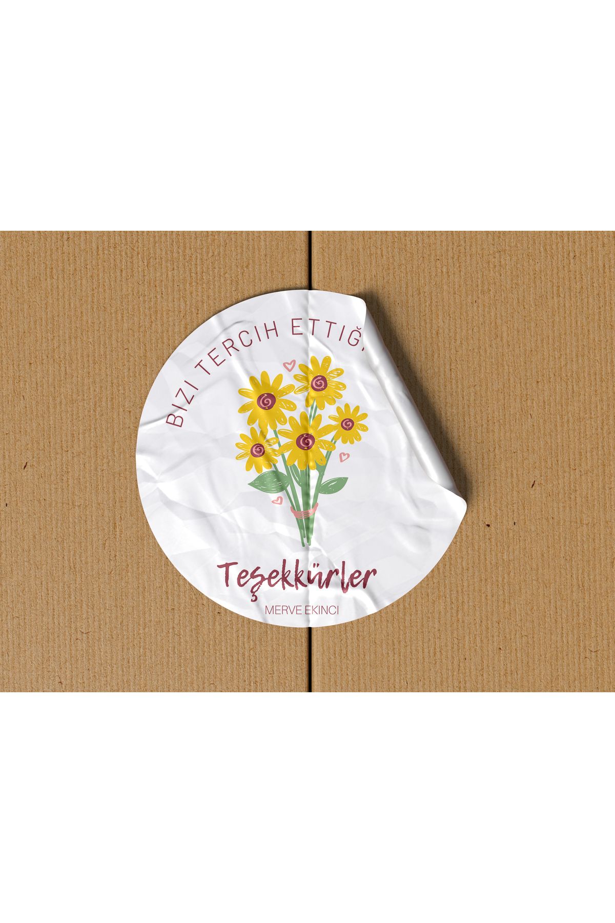 ES GRAFİK REKLAM TEŞEKKÜRLER STİCKER HAND MADE STİCKER 4X4 CM 50 ADET
