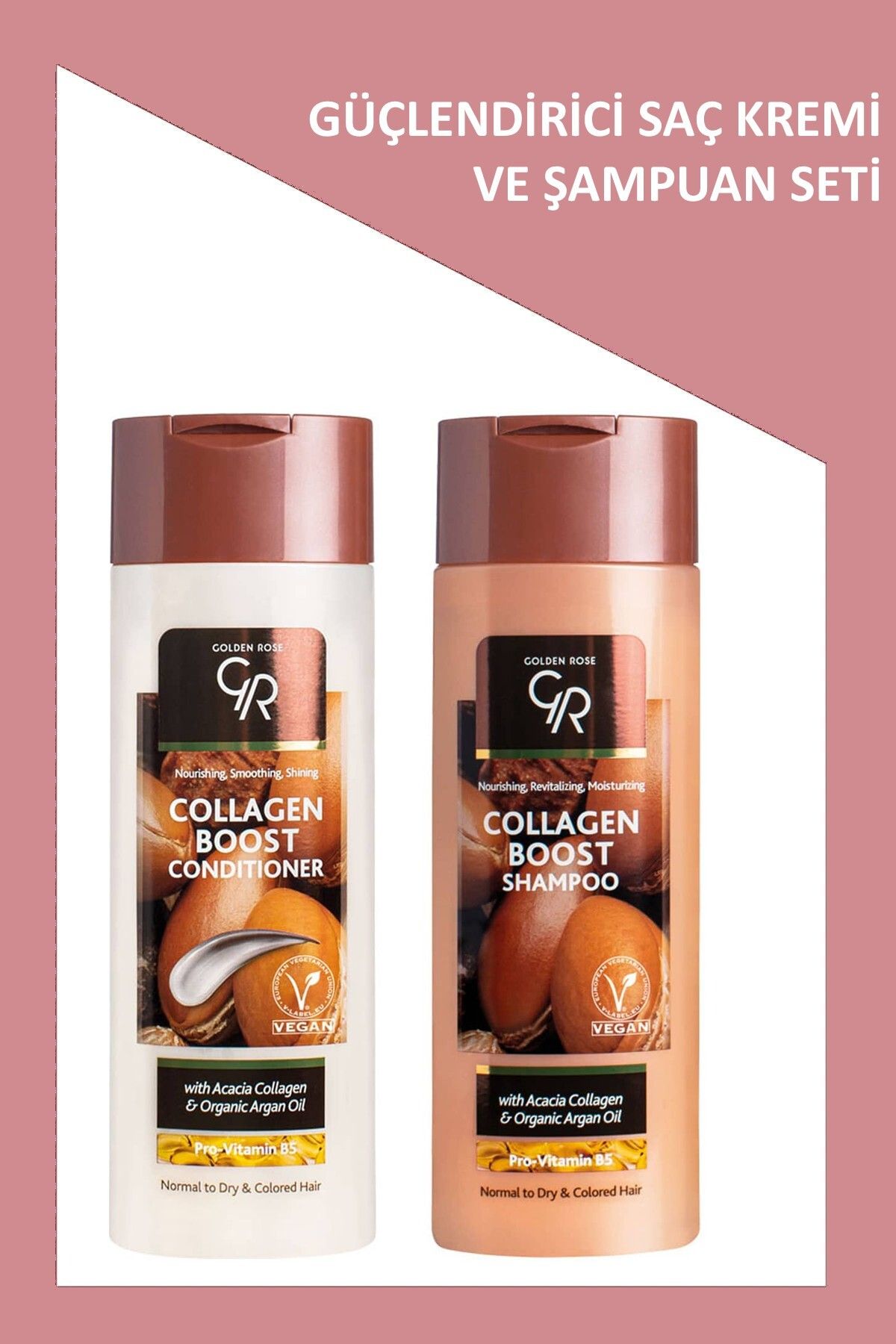 Golden Rose Collagen Boost- Güçlendirici Saç Kremi ve Şampuan Seti