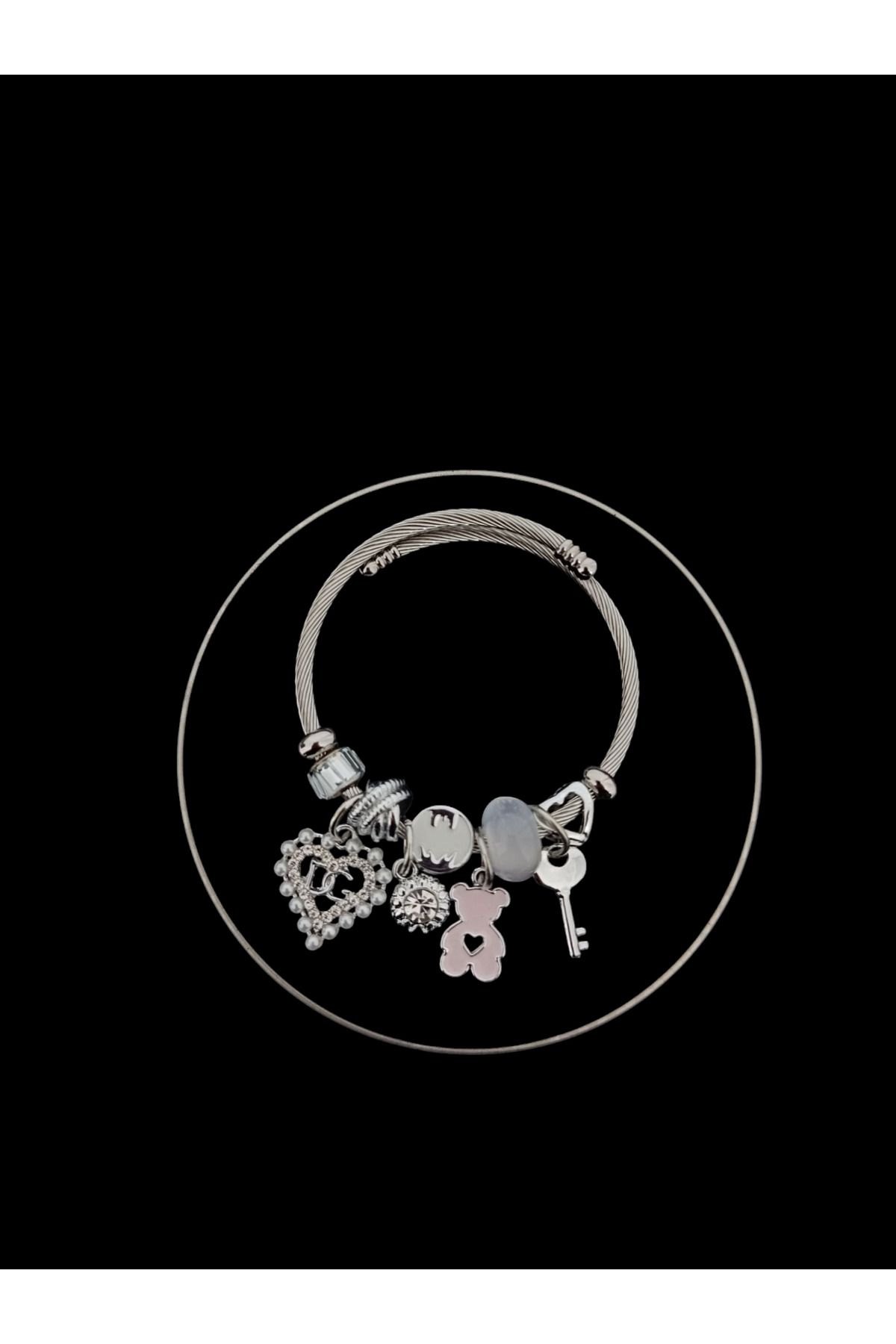 MODA Charm Bileklik,Pembe Detaylı
