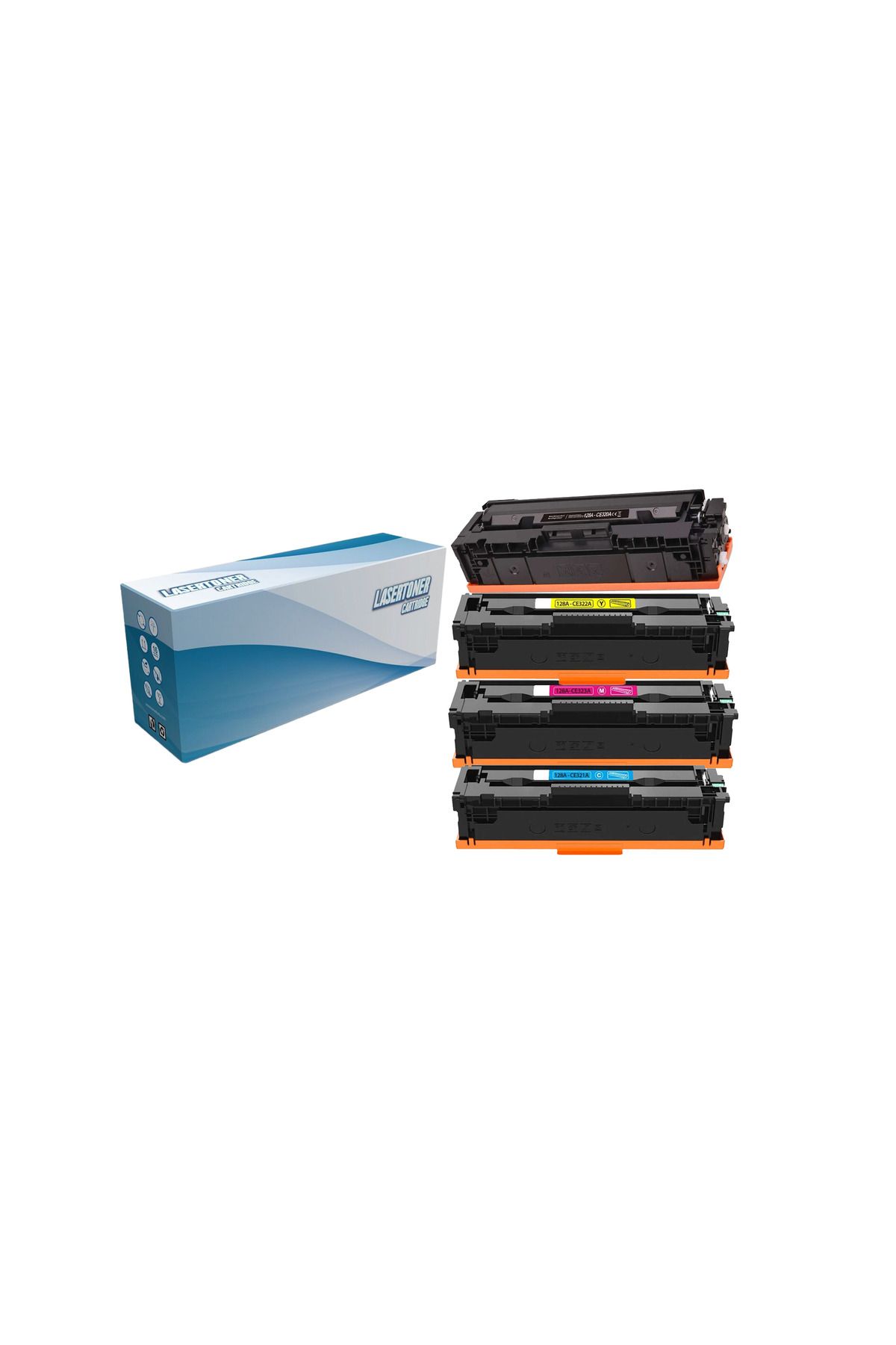 HP 128A-HP Color LaserJet CM1415fnw Muadil Toneri 1 Set 4 Renk