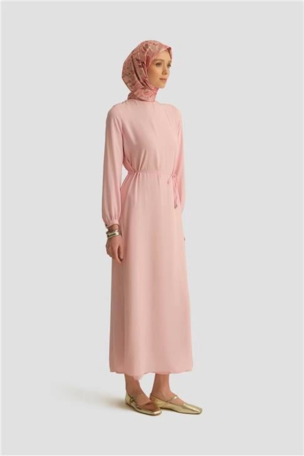 aradimtaradim Armine İp Kemerli Elbise 25YT927 Rose
