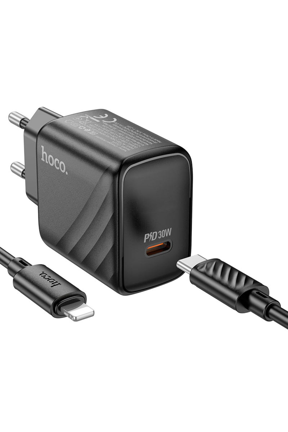 REDz Accessories-Set încărcător pentru iPhone, cablu adaptor Lightning Hoco cs22a 1 m, încărcare rapidă PD30w, negru 7