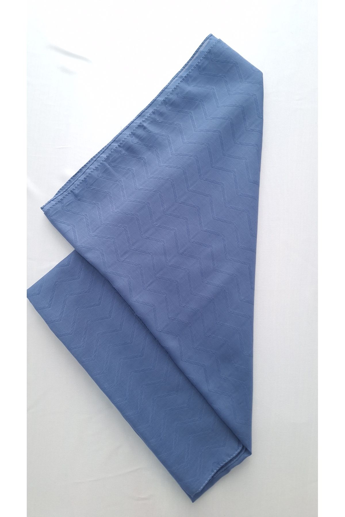 Lavena scarfs KOPYA - Bambu Jakar Zikzak Desen Şal - Mavi