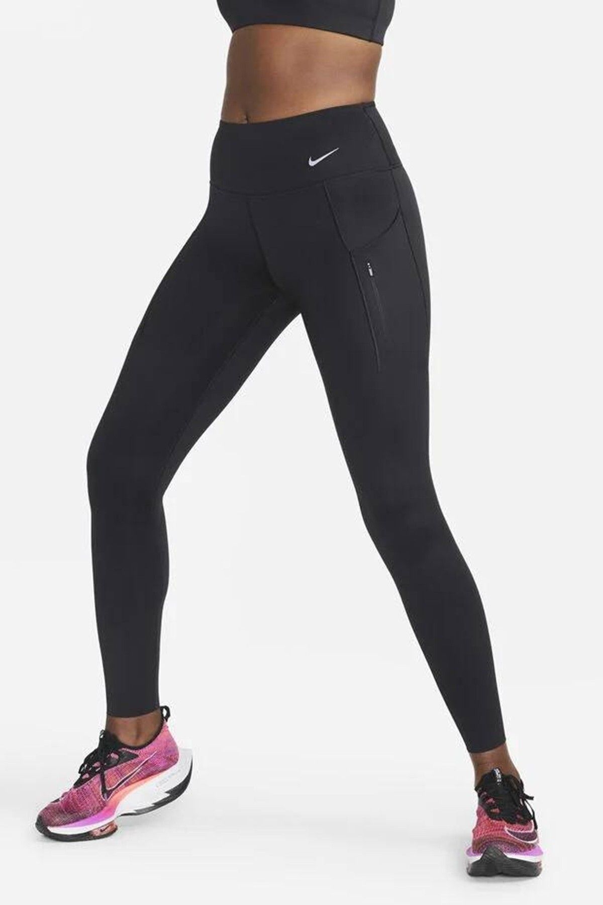 Nike Trainng Go Dri Fit İnfinaLock Full Length 6 Cepli Toparlayıcı Reflektörlü Antrenman Taytı Siyah