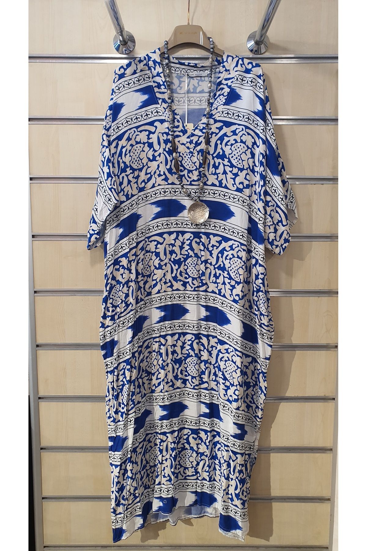 Park Moda DESENLİ V YAKA BOHO ELBİSE