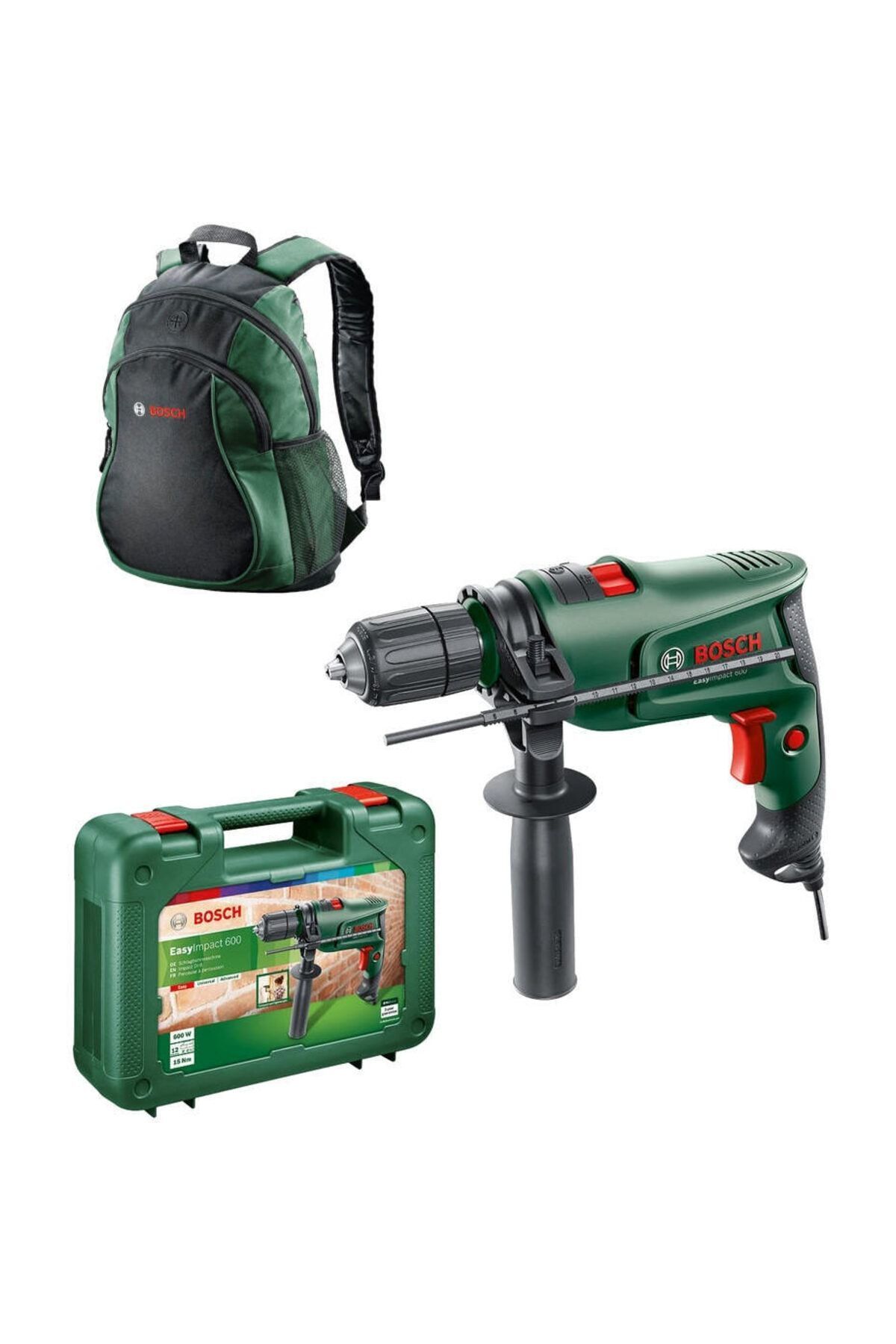 Bosch EasyImpact 600 13mm 600 Watt Darbeli Matkap + Sırt Çantası Hediyeli - 0603133000