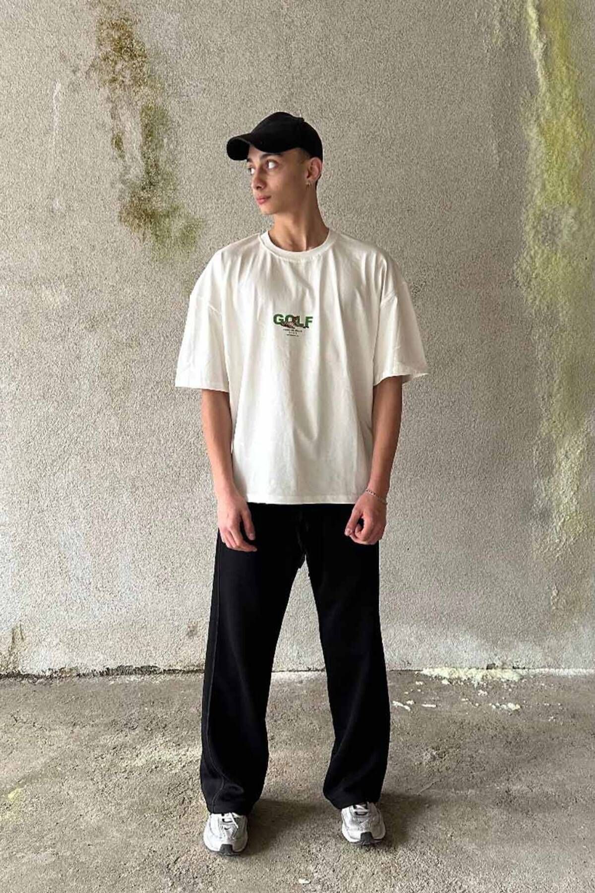 1887CLO Golf Baskılı Oversize Tişört