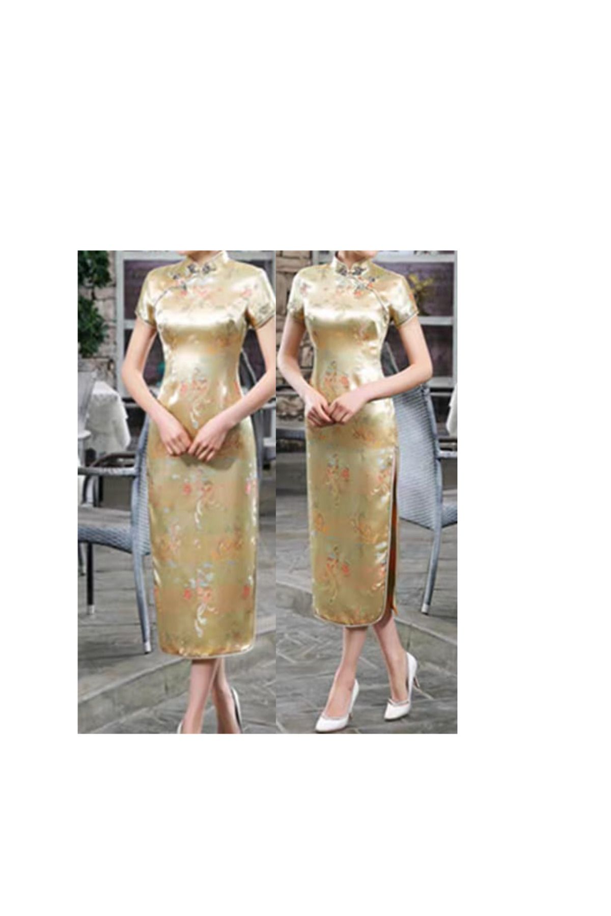 ÇİN KÜLTÜR MERKEZİ Geleneksel Çin Tarzı Kadın Elbisesi Qipao