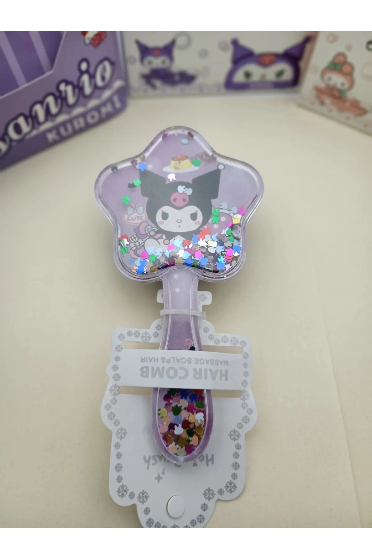 zeynobella Sanrio Kawaii My Melody Tarak Içi Simli Pullu Mini Tarak Lüx Hediyelik Ürünler