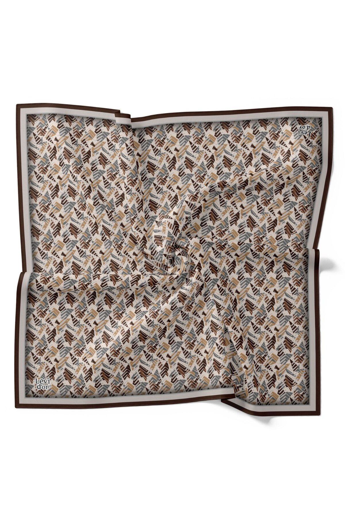 Levidor-Geometric Zigzag Pattern Sparkling Crystal Scarf 2