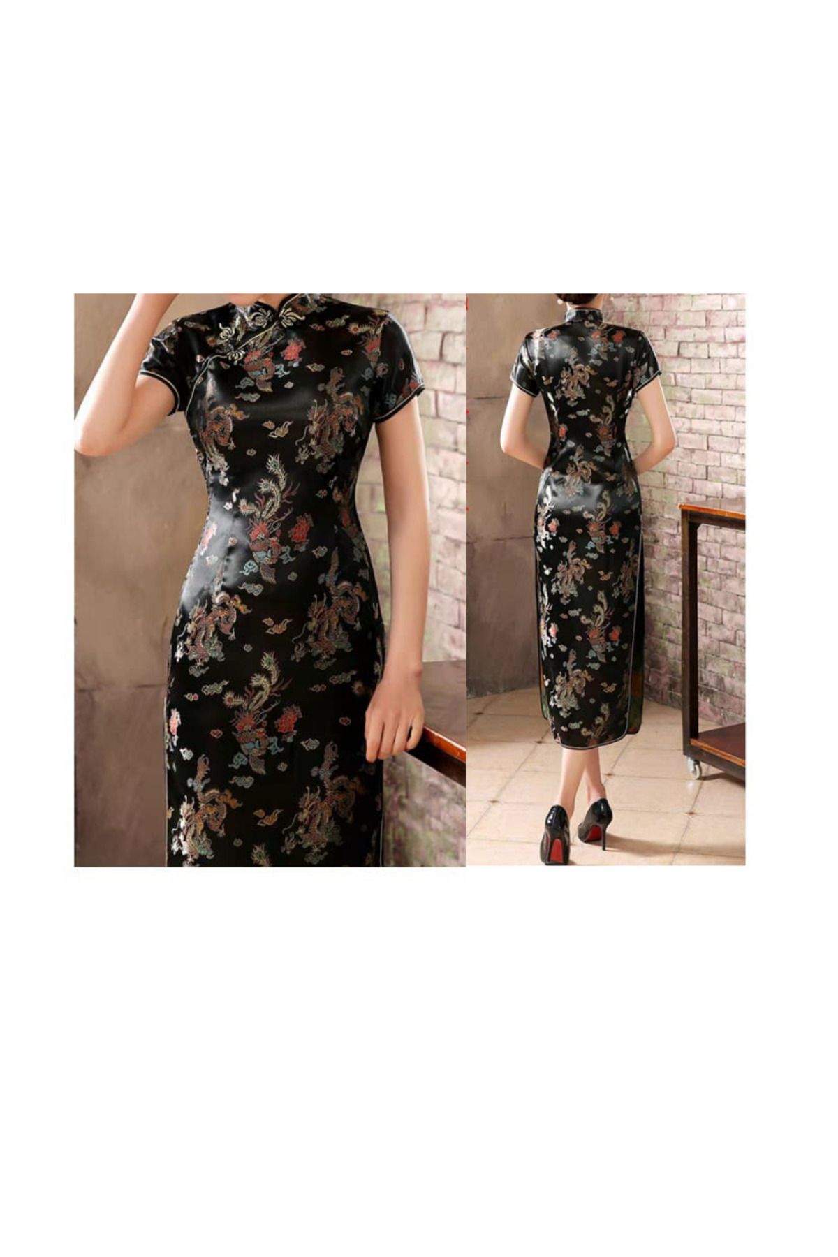 ÇİN KÜLTÜR MERKEZİ Geleneksel Çin Tarzı Kadın Elbisesi Qipao