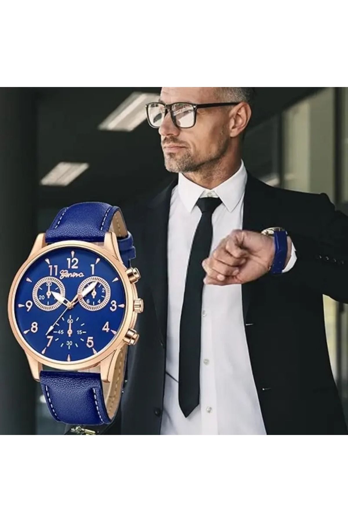 Feron accessories Erkek Kol Saati Deri Kordonlu Quartz Analog Saat TM-0319-B