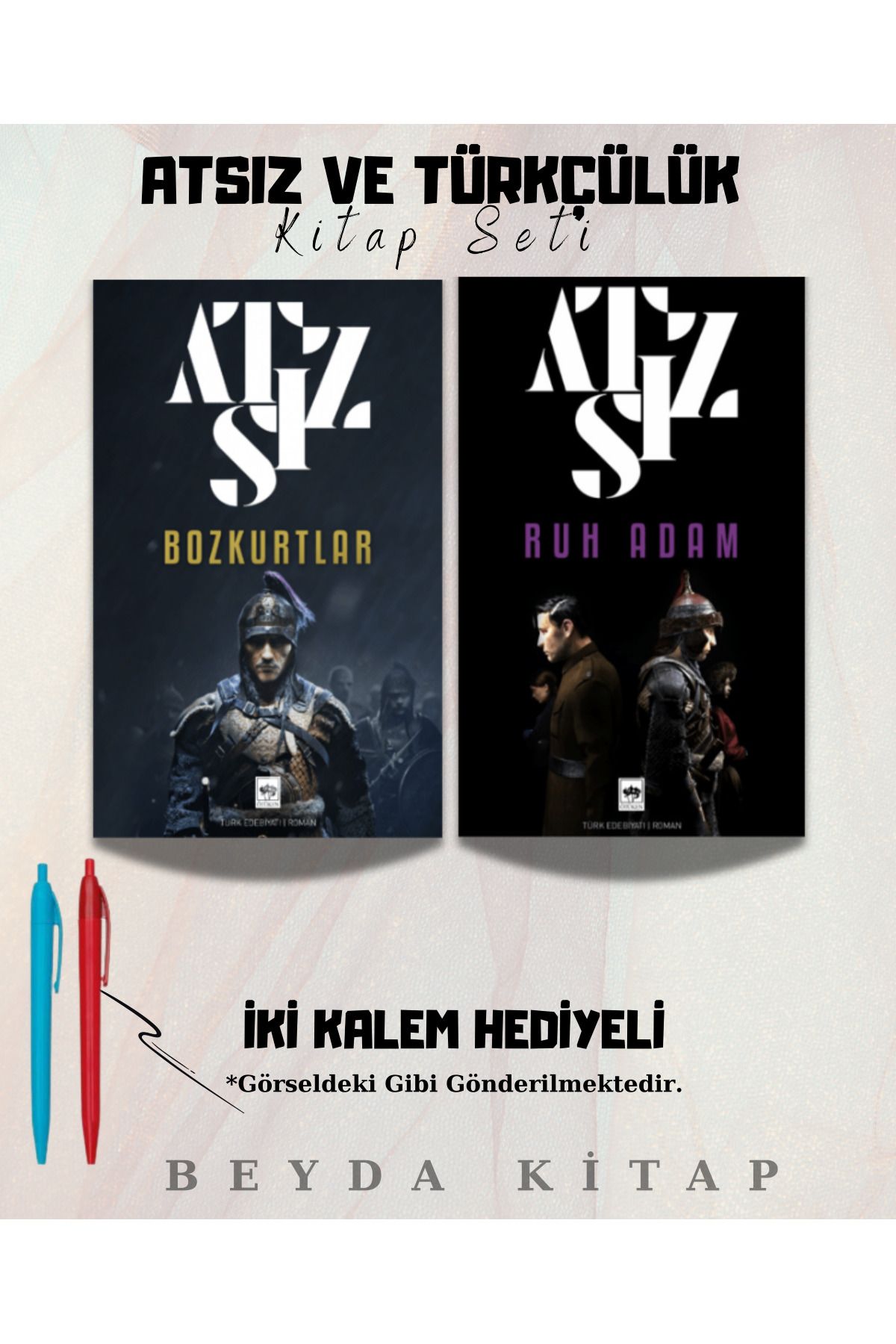 Bilge Kültür Sanat Bozkurtlar - Ruh Adam - Nihal Atsız - Kitap Seti - Kalem Hediyeli