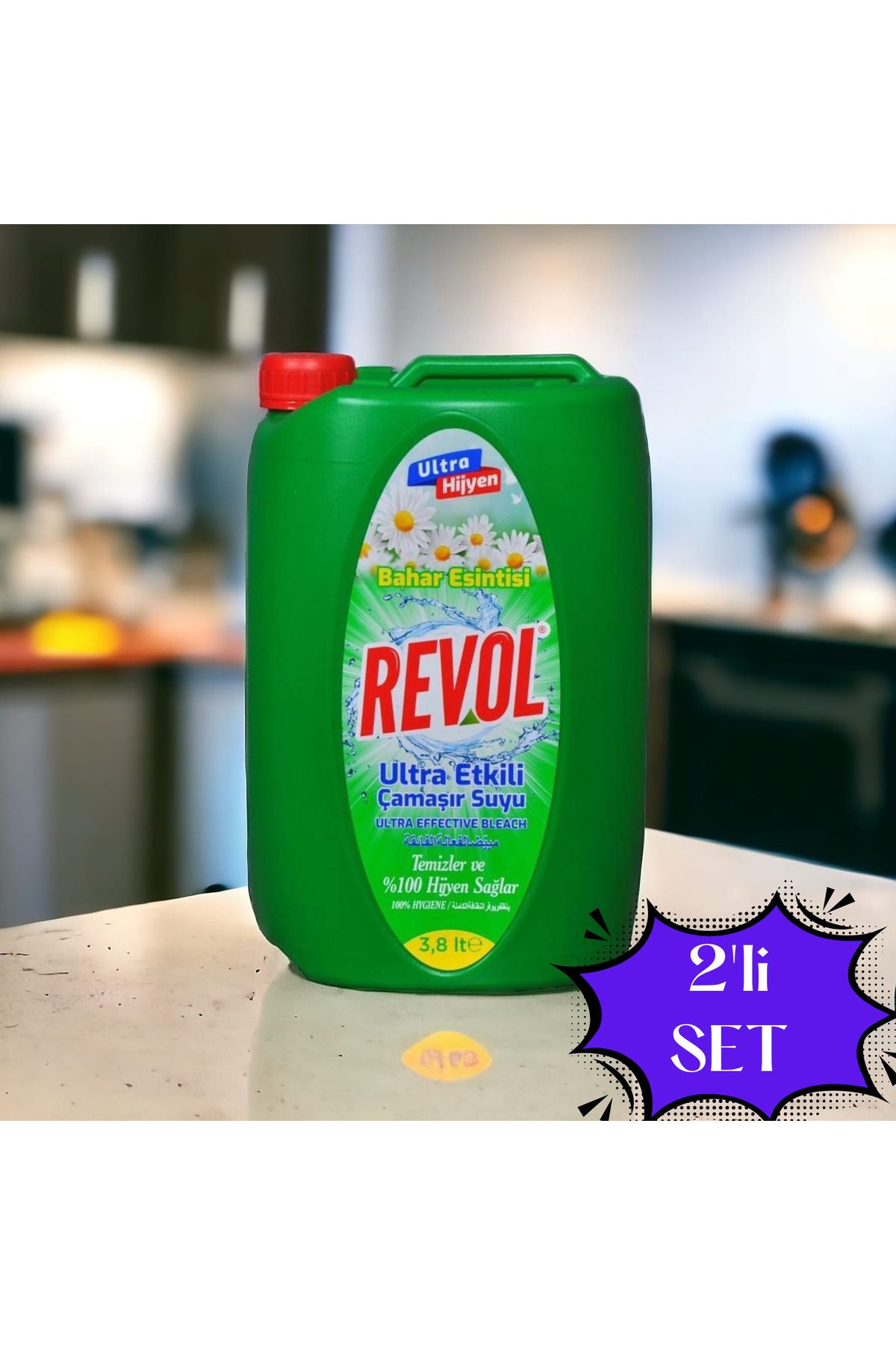 REVOL Çamaşır Suyu Ultra Etkili Bahar Esintisi Ferahlığı 3,8 Litre. 2'li Set