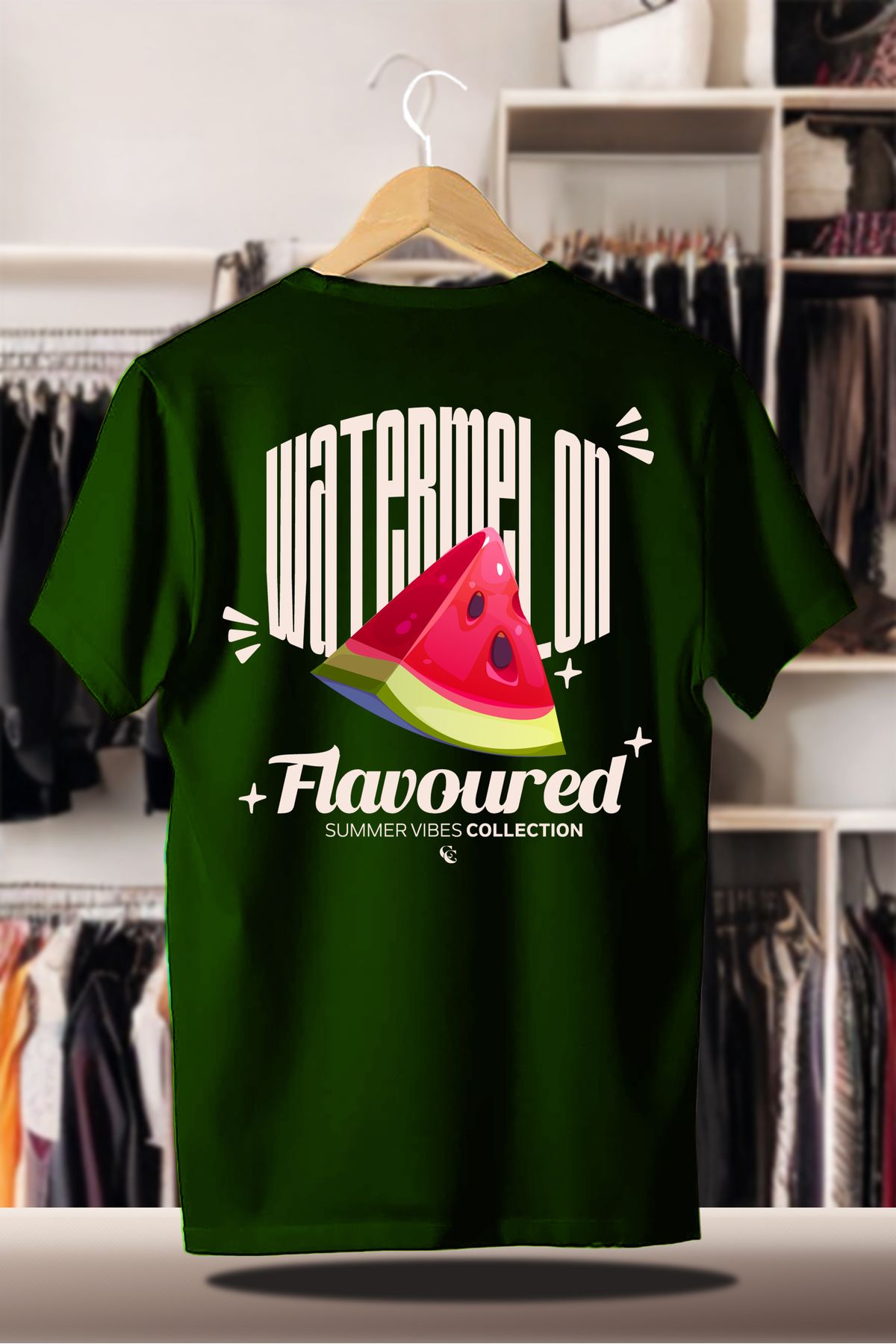 SELF CONTROL Pamuklu Oversize Baskılı 3 İplik Şardonlu Nefti T-Shirt | Summer Yaz Karpuz Flavoured