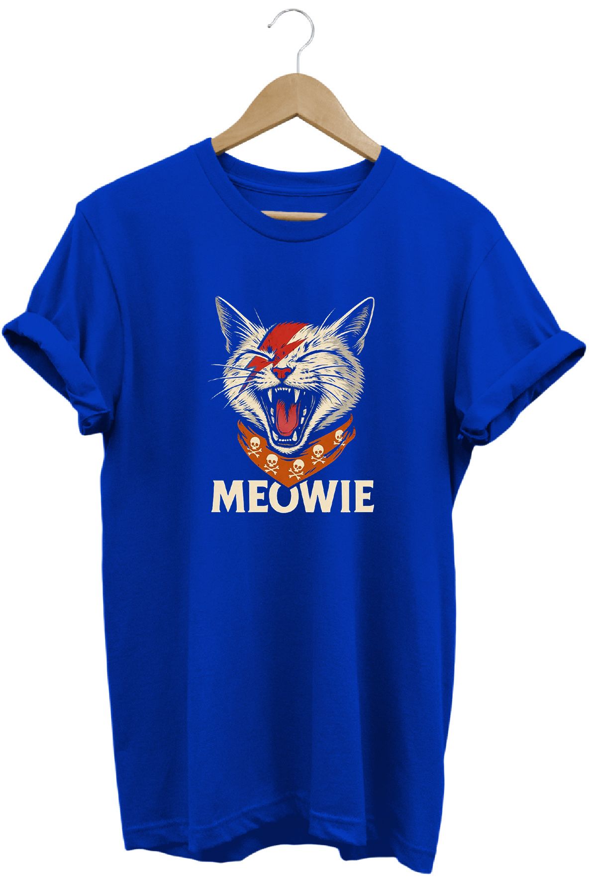 remonz Meow Kedi Baskılı %100 Pamuk Regular Fit Bisiklet Yaka T-shirt