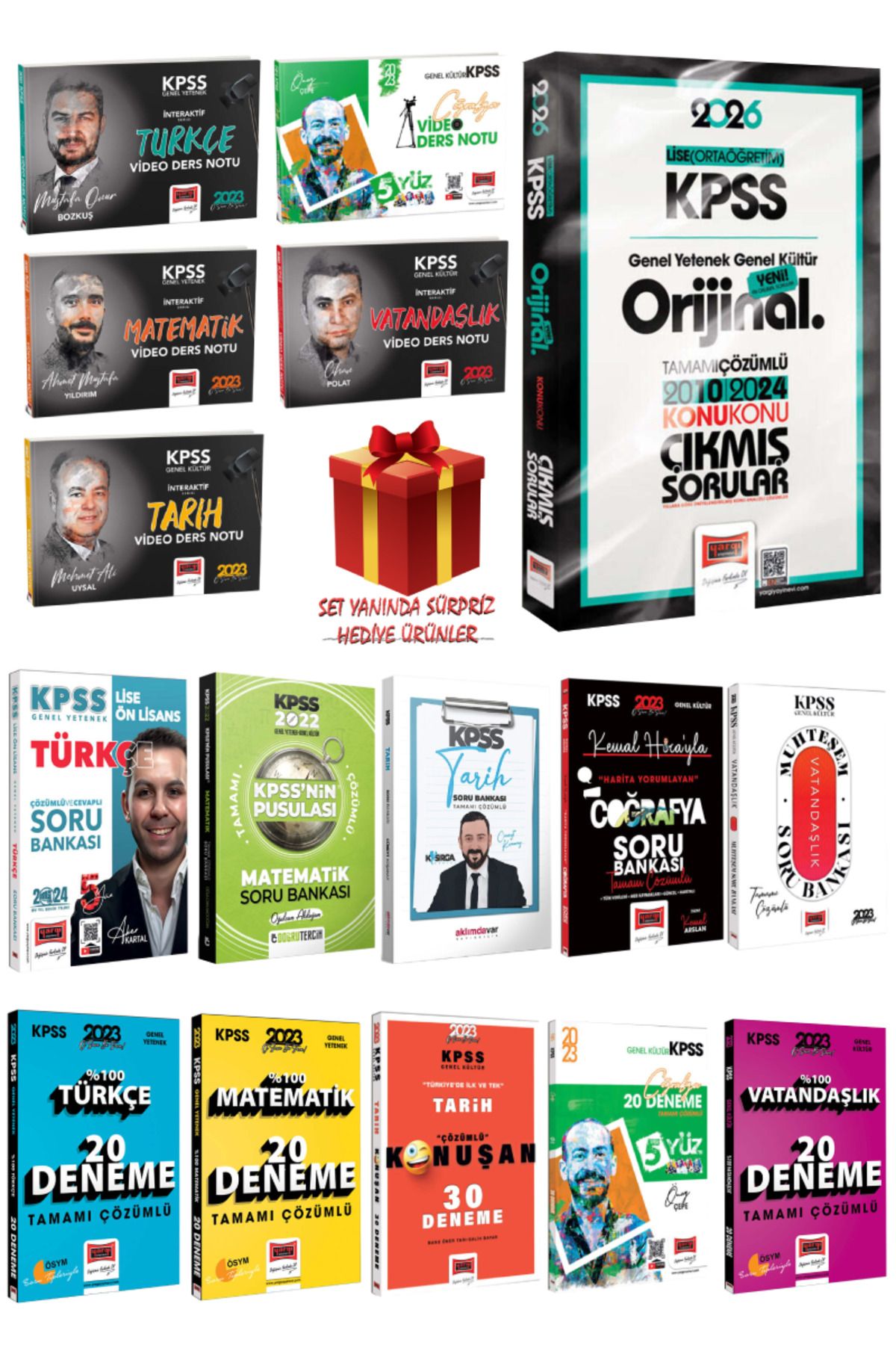 Yargı Yayınları 2026 KPSS Lise-Ortaöğretim Çıkmış Sorular+Türkçe Matematik Tarih Coğrafya Vatandaşlık Konu+SB+Deneme