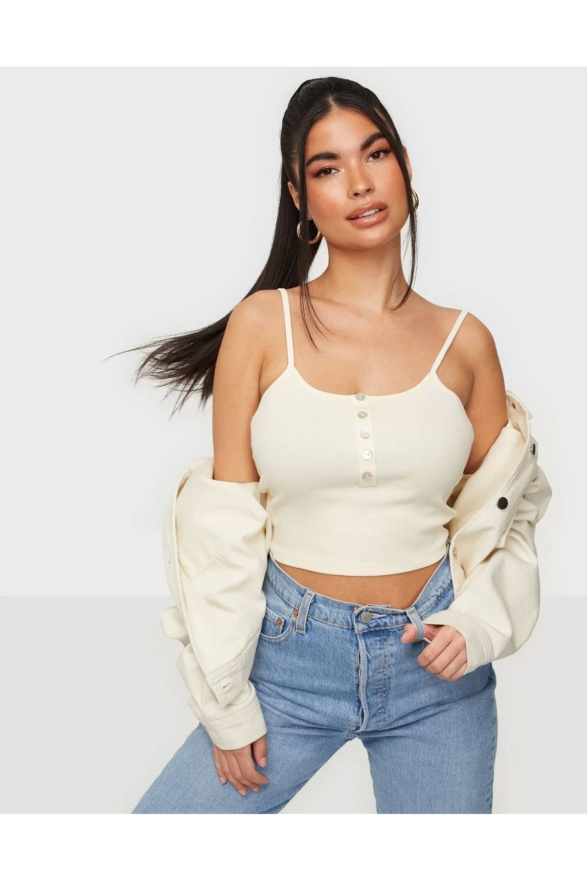 ONLY 15269908 Askili 5 Dugme Body - Krem