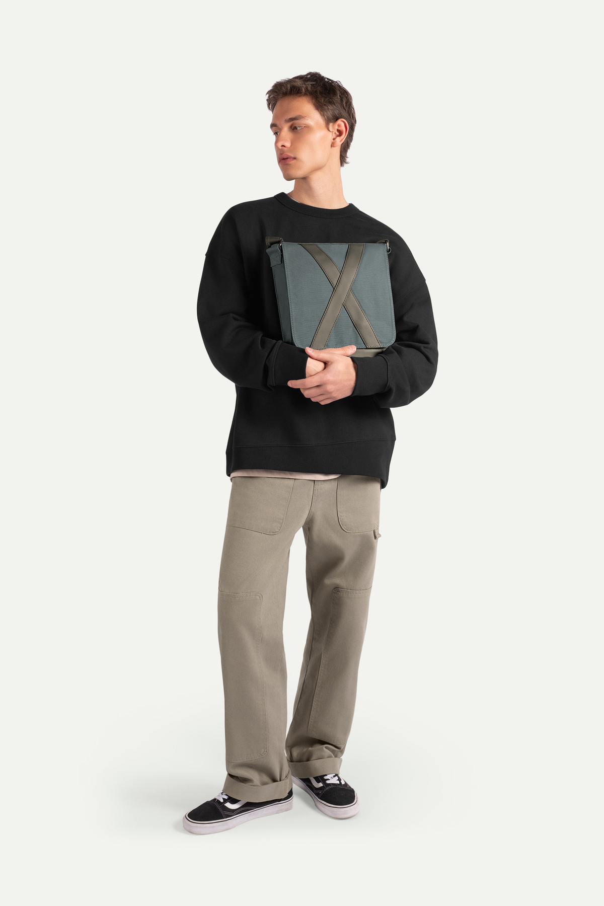 KAFT  Unisex Dikey Postacı Çantası - Methone - Storm - Görsel 4