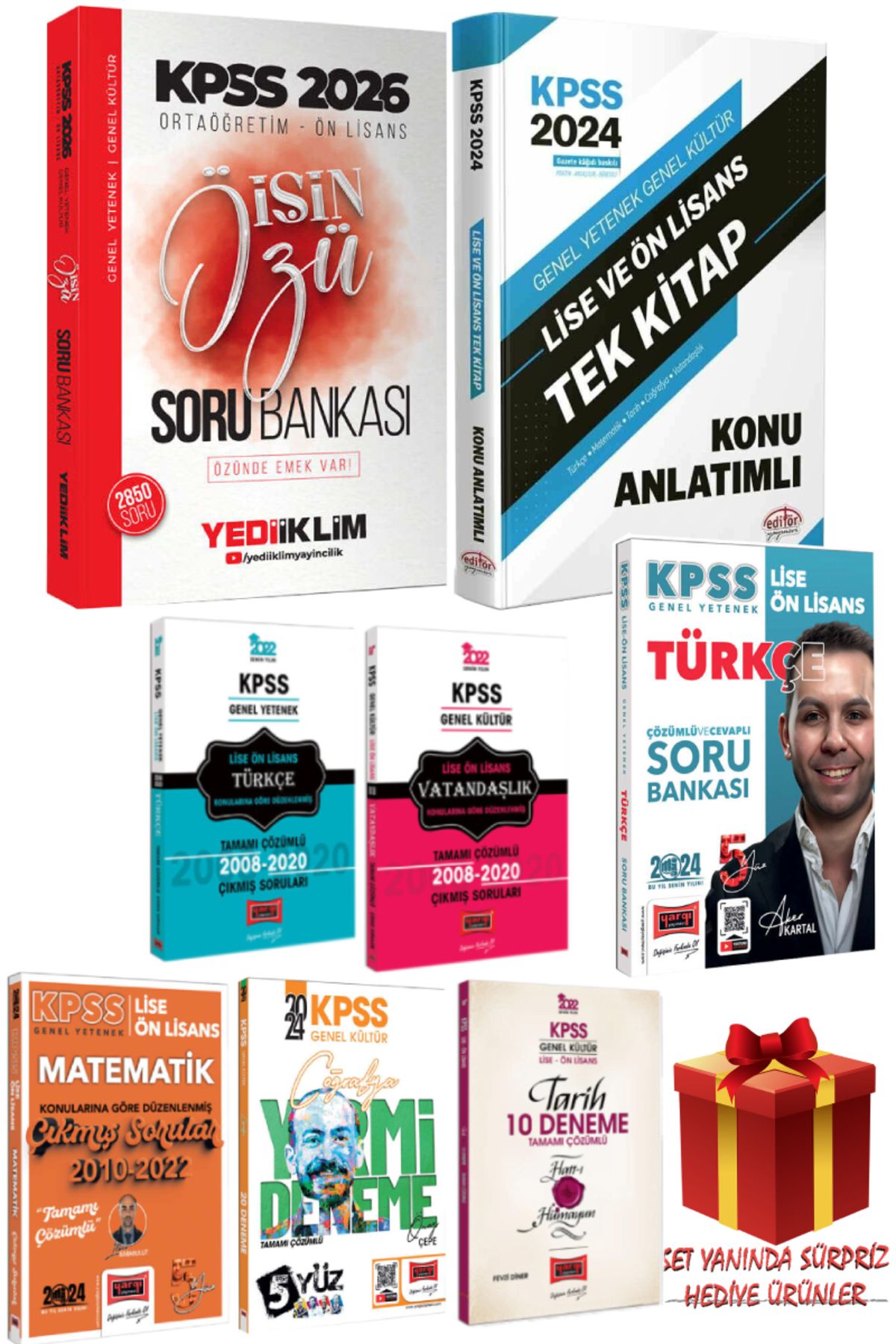 Yediiklim Yayınları 2026 Yediiklim KPSS Ortaöğretim Ön Lisans Soru Bankası+Ortaöğretim Ön Lisans Konu Anlatım+Çıkmış S